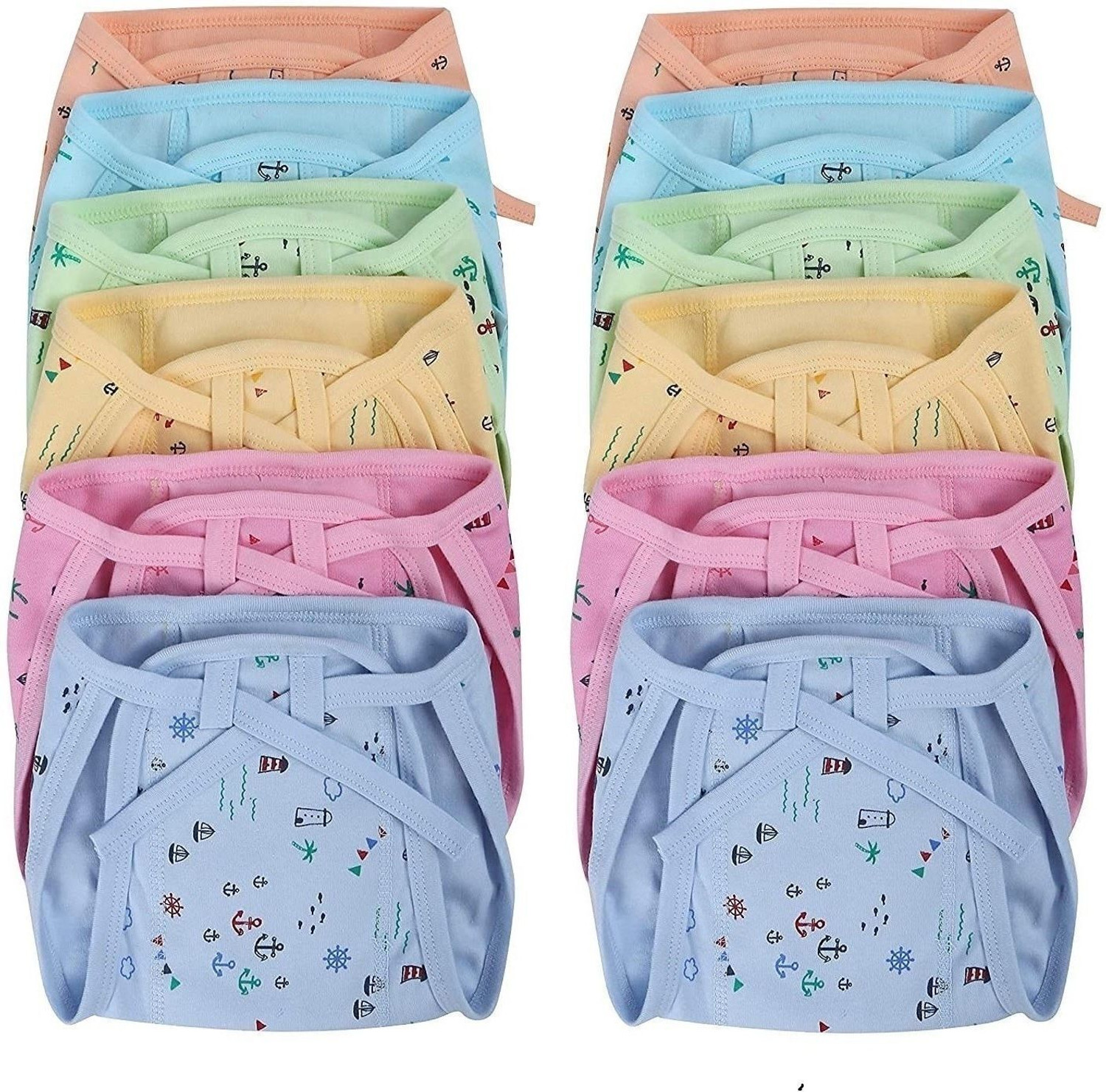 Image of FabSquare New Born Washable Reusable Hosiery Cotton Diapers /Nappy 0-6 Months