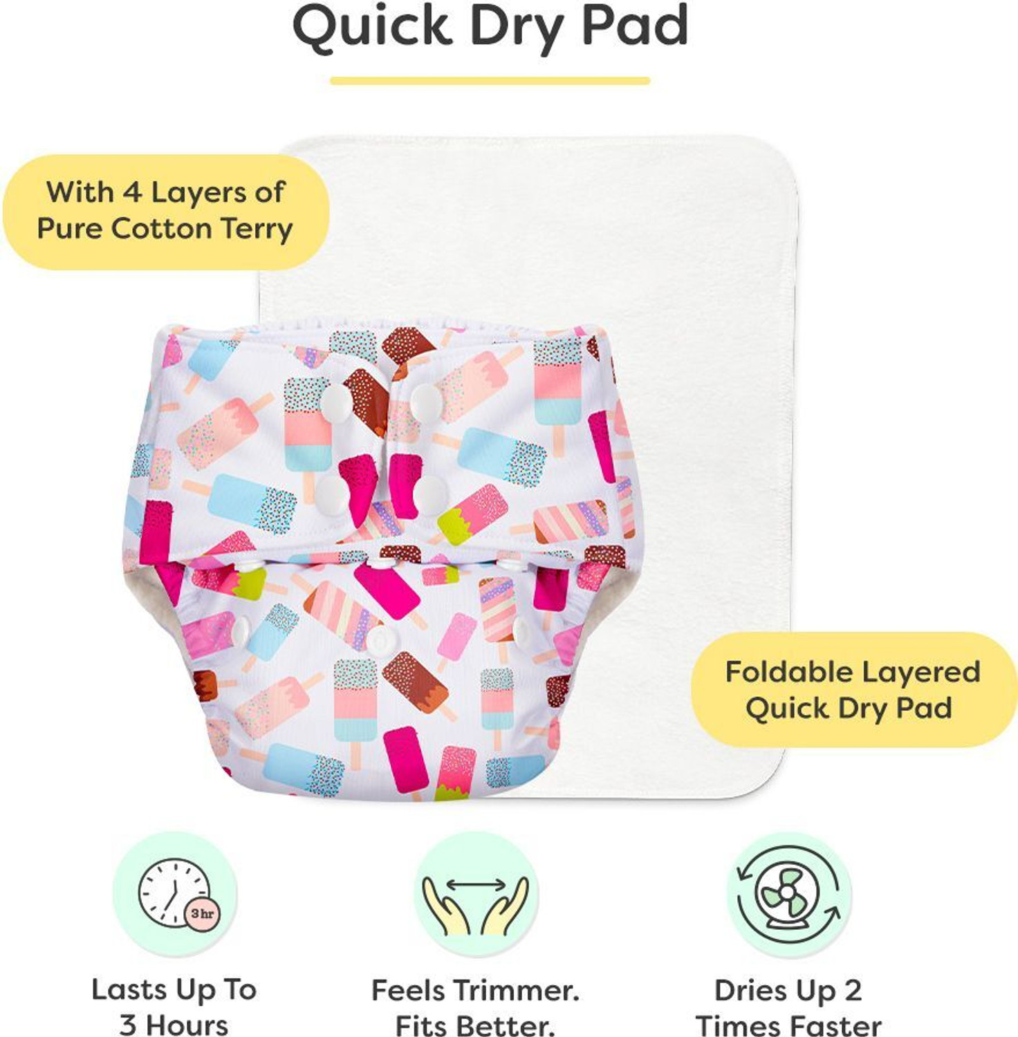 Image of Superbottoms BASIC New Trimmer Cloth Diapers for Babies | Reusable & Adjustable | 3M - 3Y