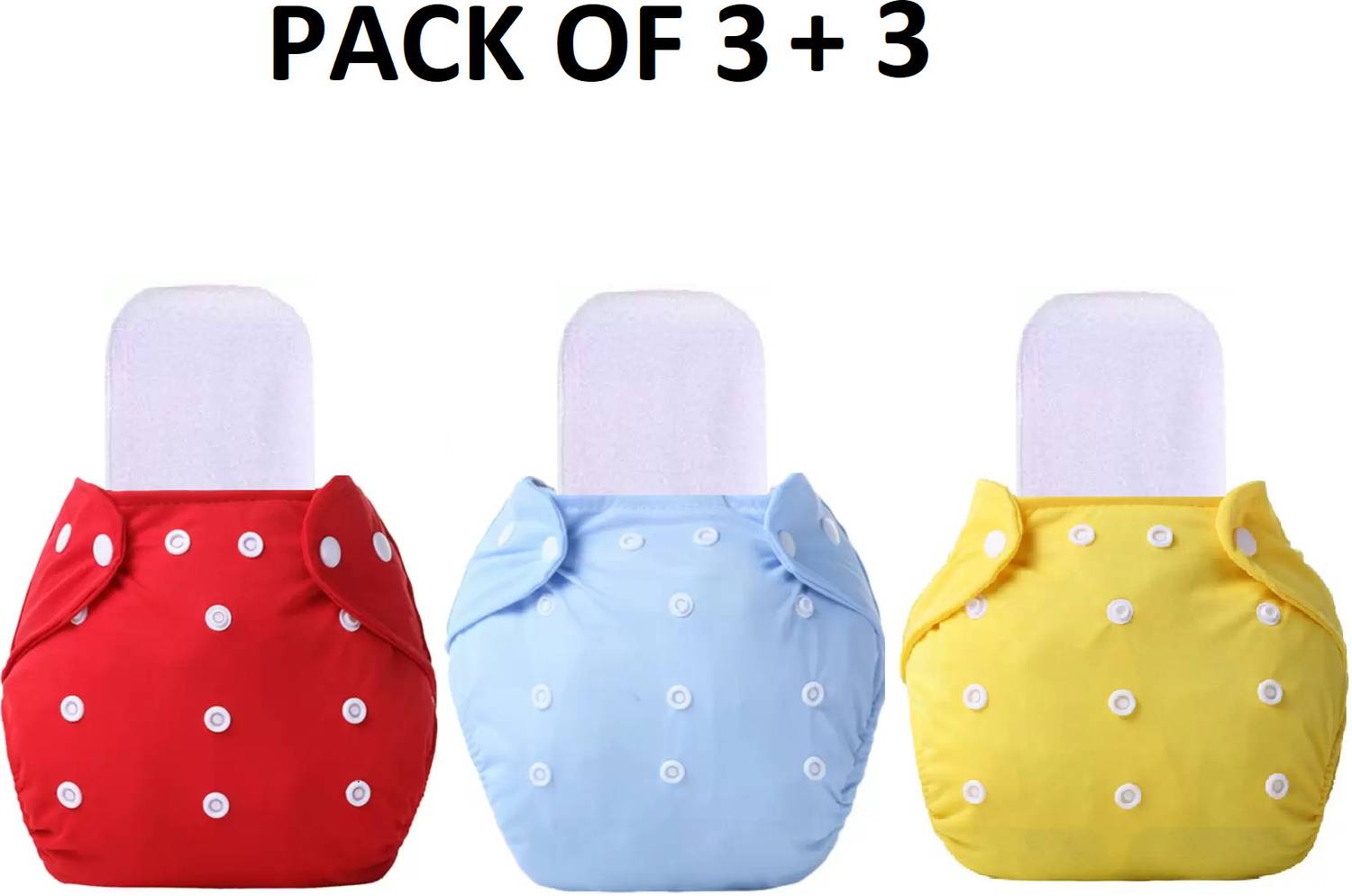 Aldeco 3 Washable Cloth Diaper With 3 Insert
