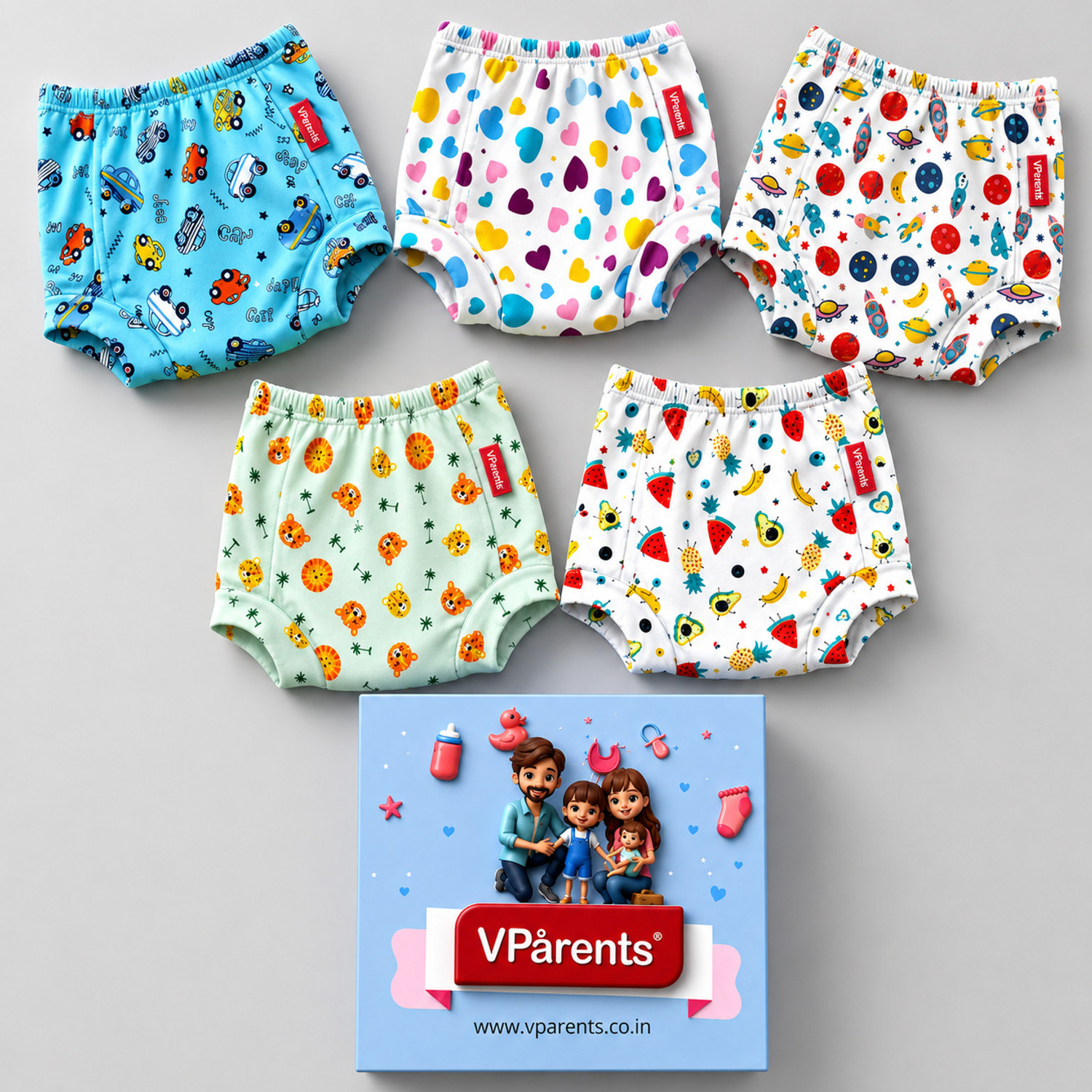 Image of VParents Underwear for Baby 3Layer Padded PottyTraining Diaper Free Time