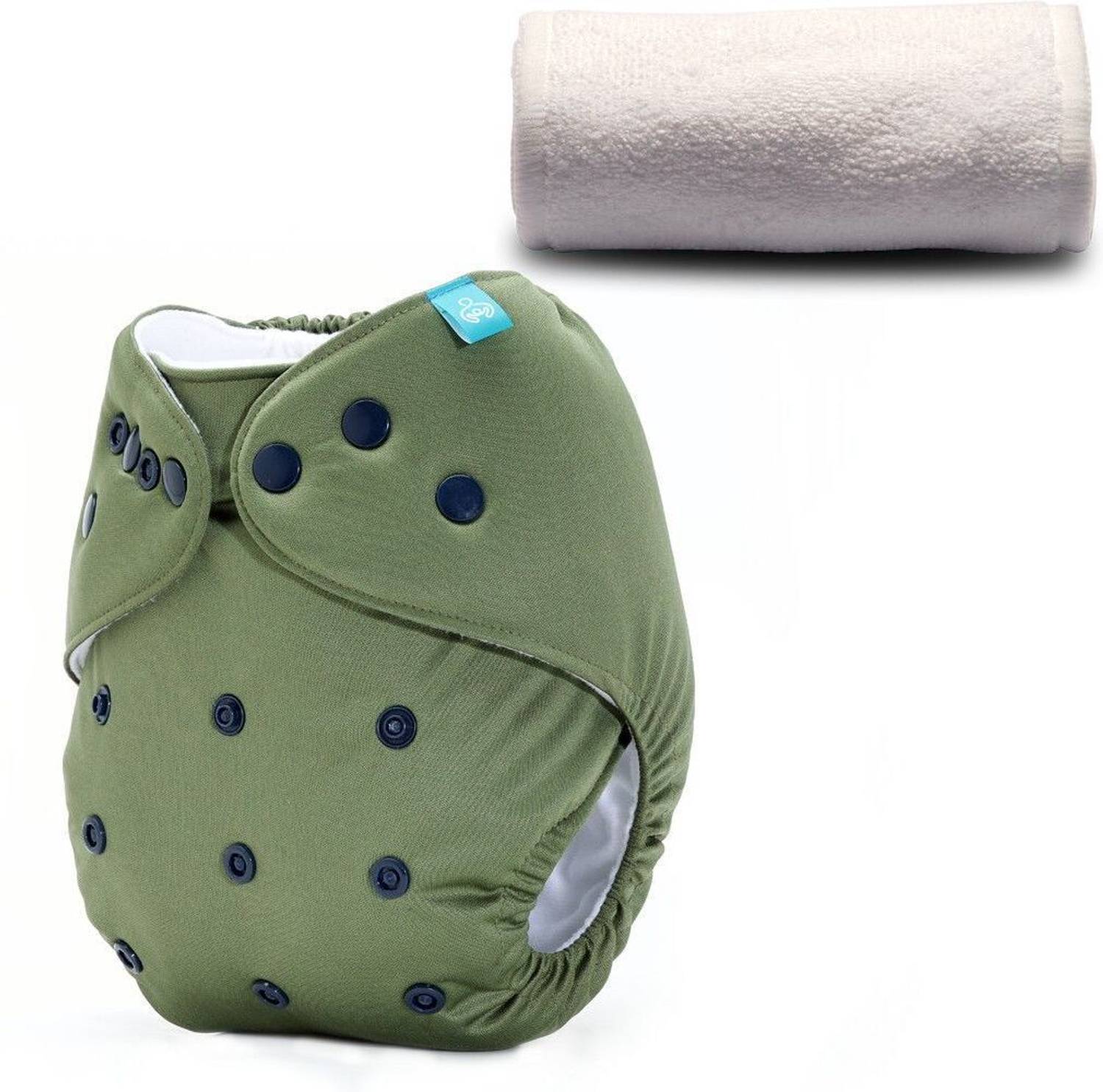 bumberry Adjustable Reusable Cloth Pocket Diaper With 1 Three-Layer Microfiber Inserts For Babies (Olive 3-36 Months)