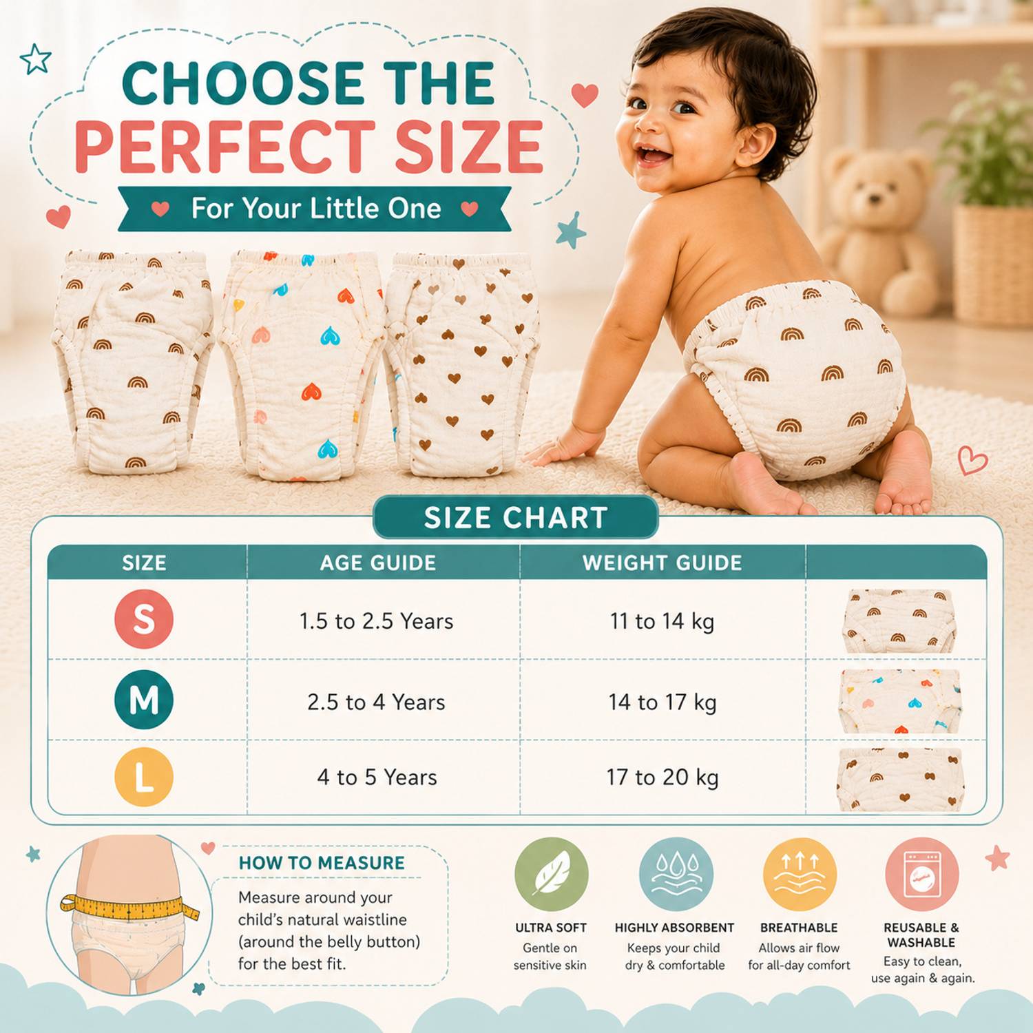 CuddleHop Reusable Padded Underwear Pack of 3 - Image 5