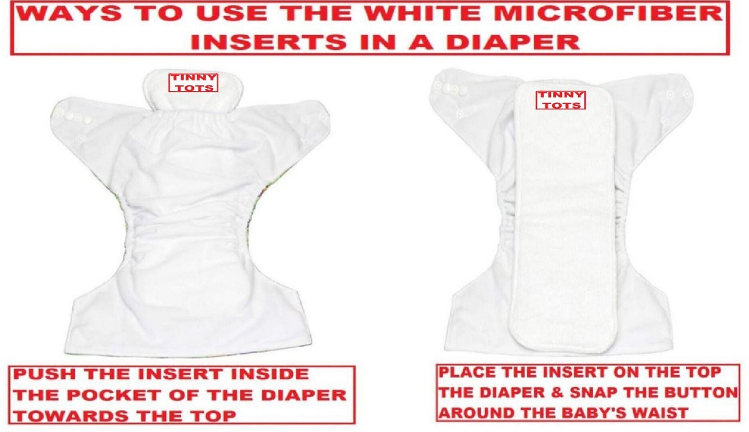 Image of TINNY TOTS Premium Quality 5 Layers Cotton Microfiber Bamboo White Insert Liner Reusable Washable Cotton Diaper Nappy Inserts for Baby Cloth Diapers, 5 Layer White Inserts Liners Natures Cloth Diaper Liner For Toddlers /Infants /New Borns(0-24 Months, 3-17KGS,PACK OF 5) Pant Diapers - L