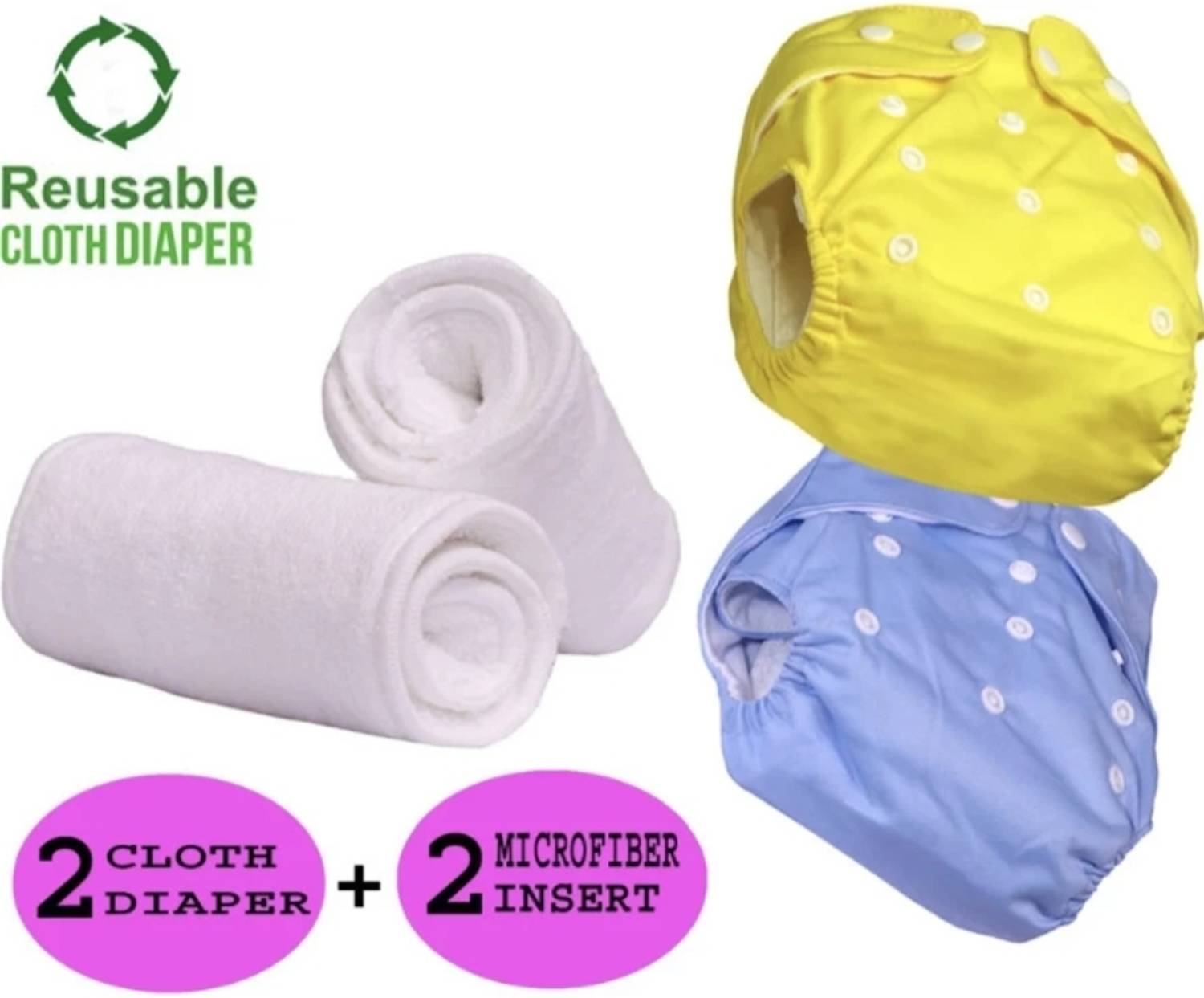 BabePanda Reusable Diaper Reuse Nappy Cloth Button Napy With 5 Layer Insert