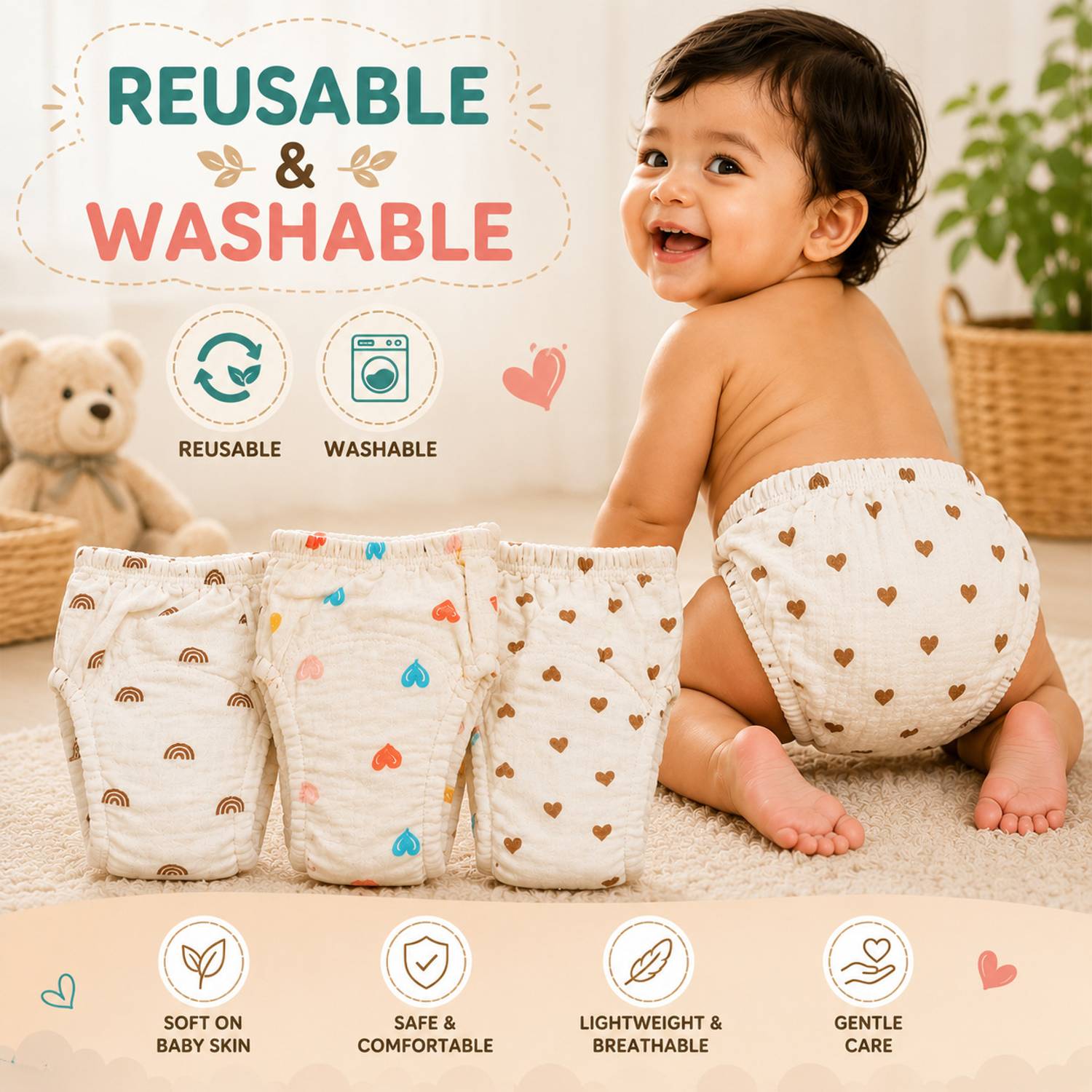 CuddleHop Reusable Padded Underwear Pack of 3 - Image 3