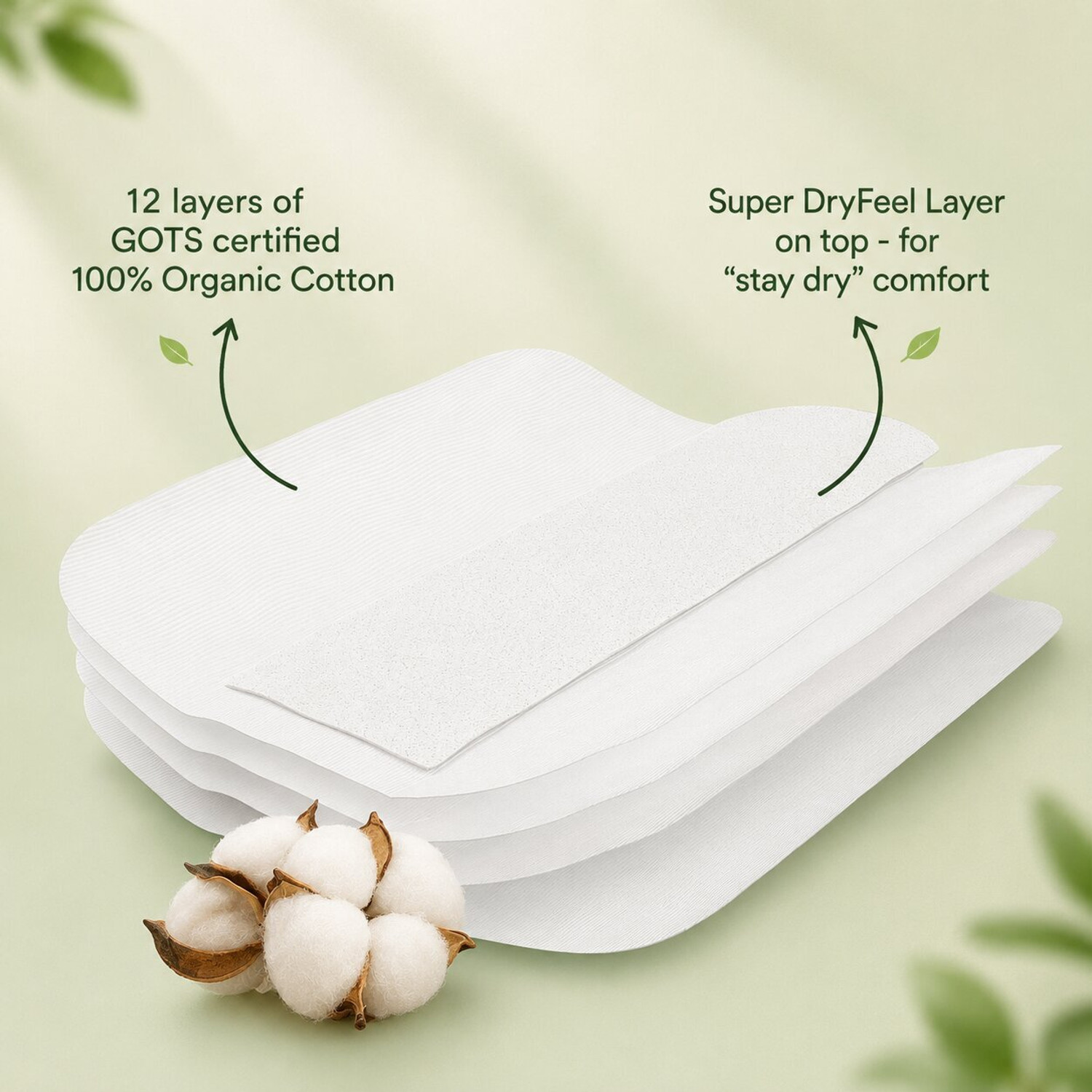 Image of Superbottoms Dry Feel Magic Pad for UNO Cloth Diaper|Stay Dry, Reusable, Cotton Insert /Soaker