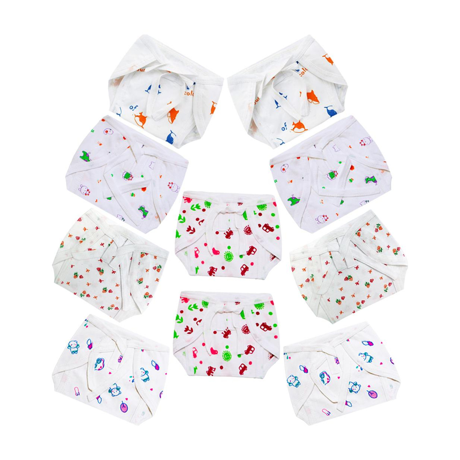 Image of DON CARE Baby Cotton Premium Quality Nappies Washable Reusable Diaper(Multi 0-6 Months)