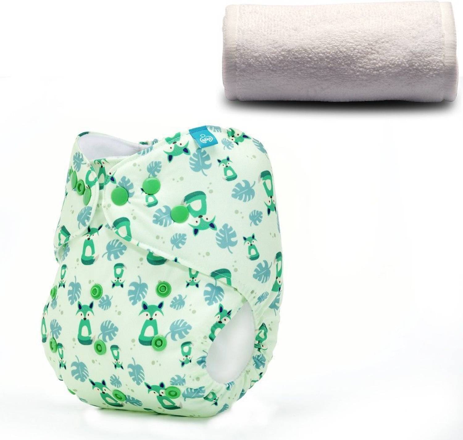 bumberry Adjustable Reusable Cloth Pocket Diaper With 1 Three-Layer Microfiber Inserts For Babies (Fuzzy fox 3-36 Months)