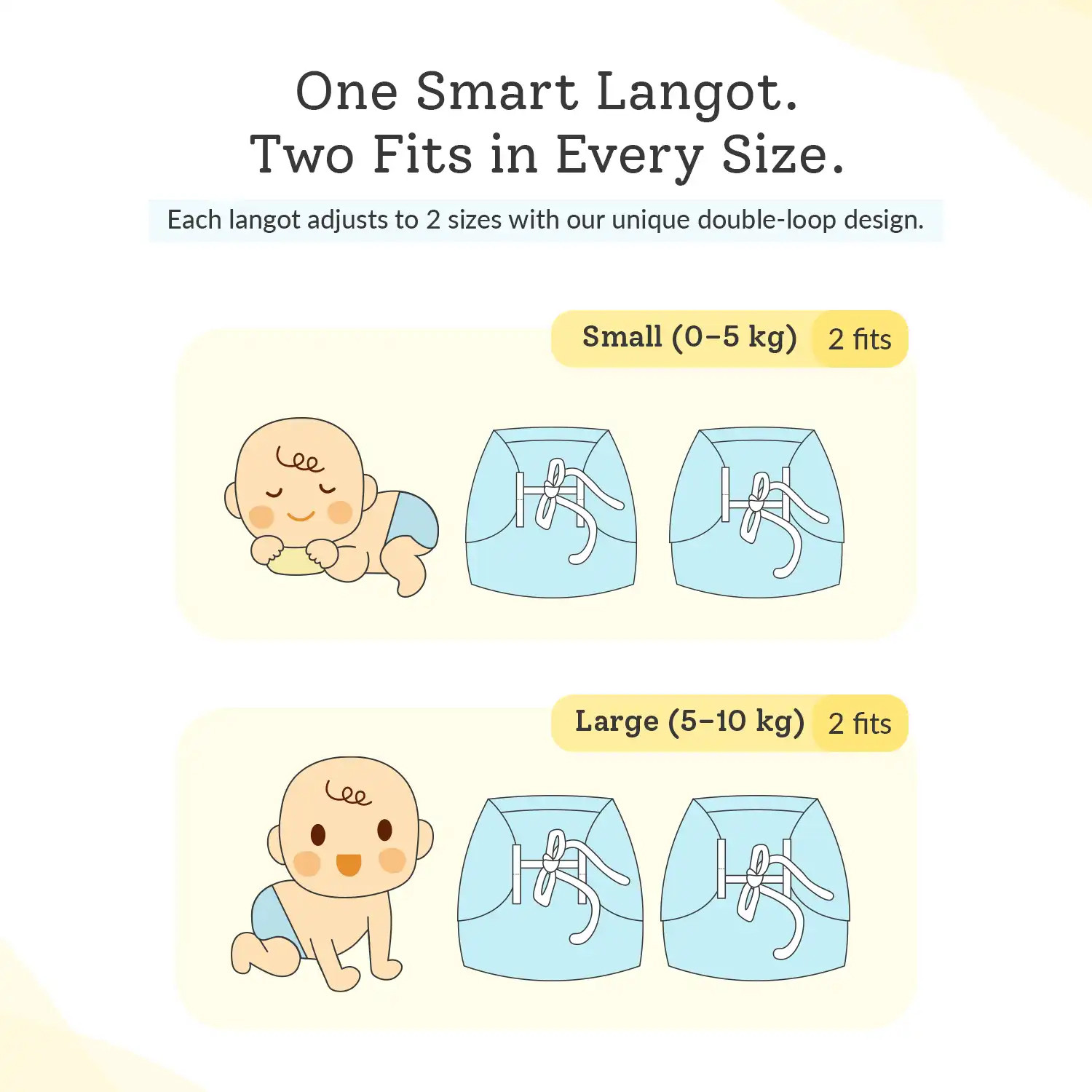 Image of Superbottoms DryFeel Langot for Newborn Baby | Premium Cotton Padding | 0 - 9M upto 5kg 12pc