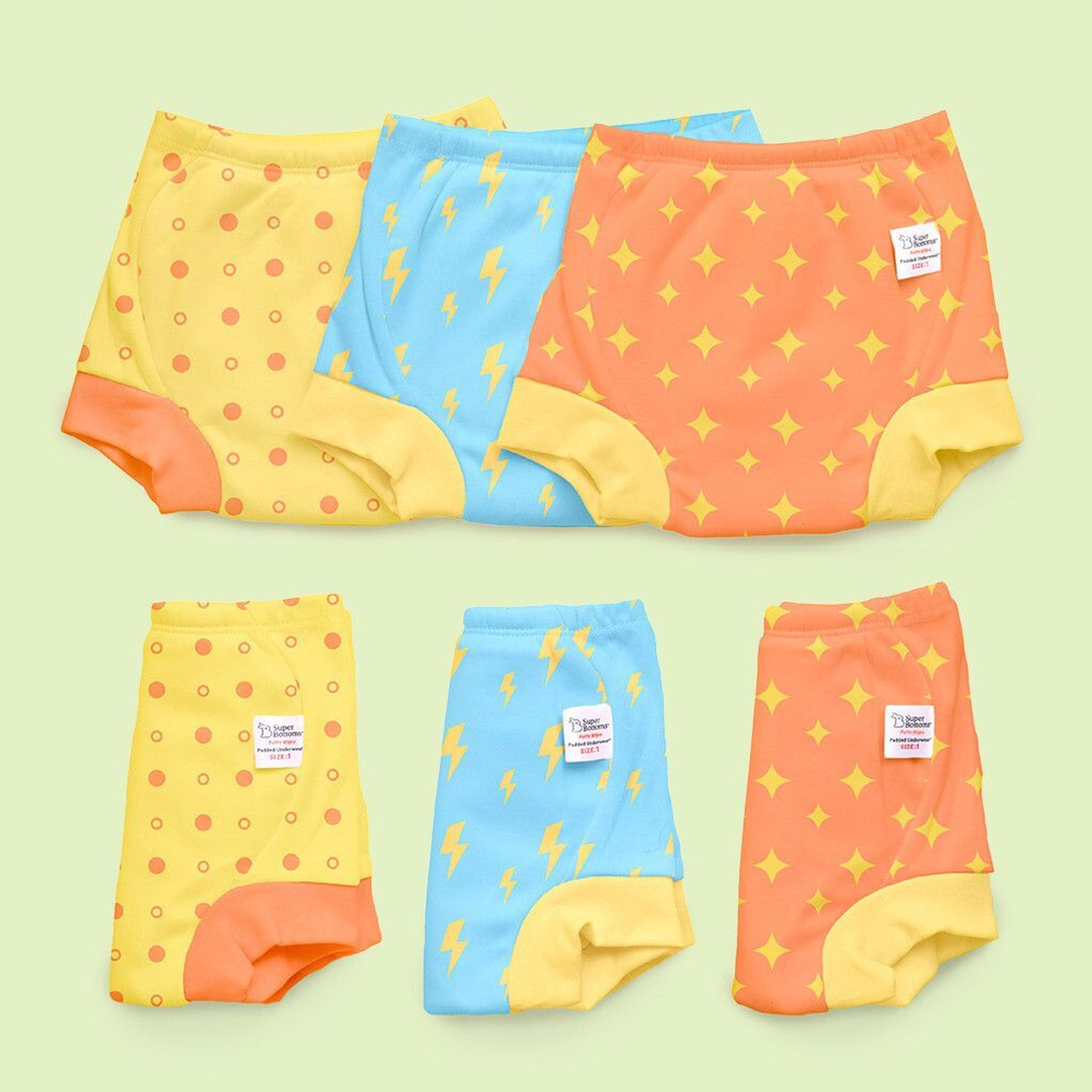 Image of Superbottoms Padded Underwear for Potty Training & Mess-Free Diaper-Free time | 3-4Y | 6pcs