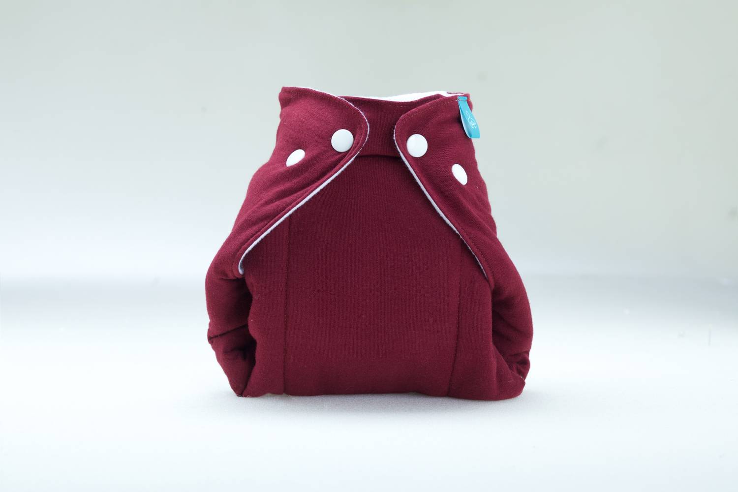 bumberry Smart Prefold Diaper Cotton Cloth Reusable One Piece Diapering With Waist Adjustment And Extra Insert Attached ( 0 - 6 Months, Maroon )
