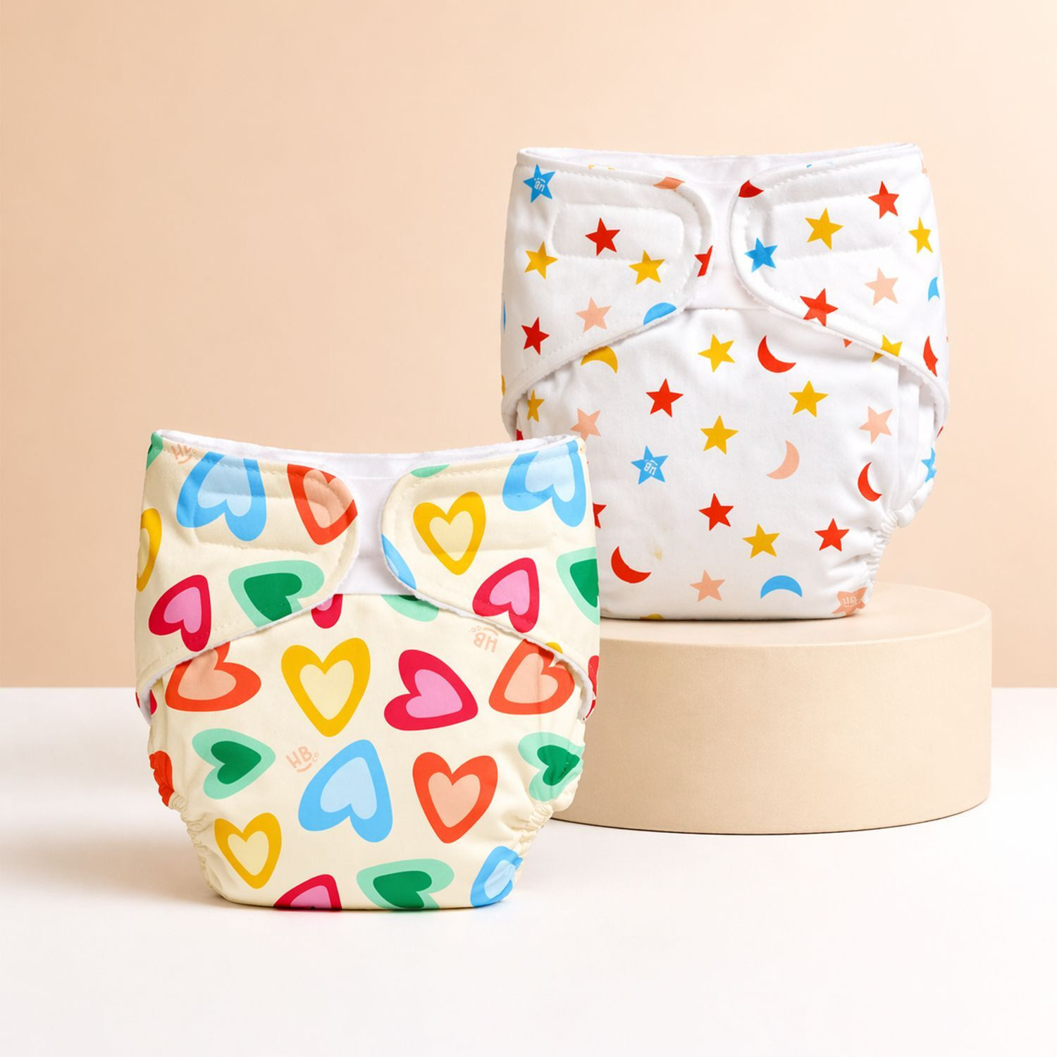 Image of HAPPY BABY CO. Advanced Nappy Pack of 2, Leak-Lock (6-24M) (Reusable Cloth Diaper Style)