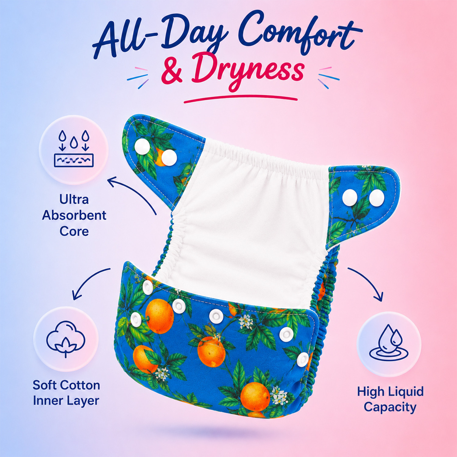 Image of MOMSARC Baby Cloth Diapers 5 Pack Pant Style