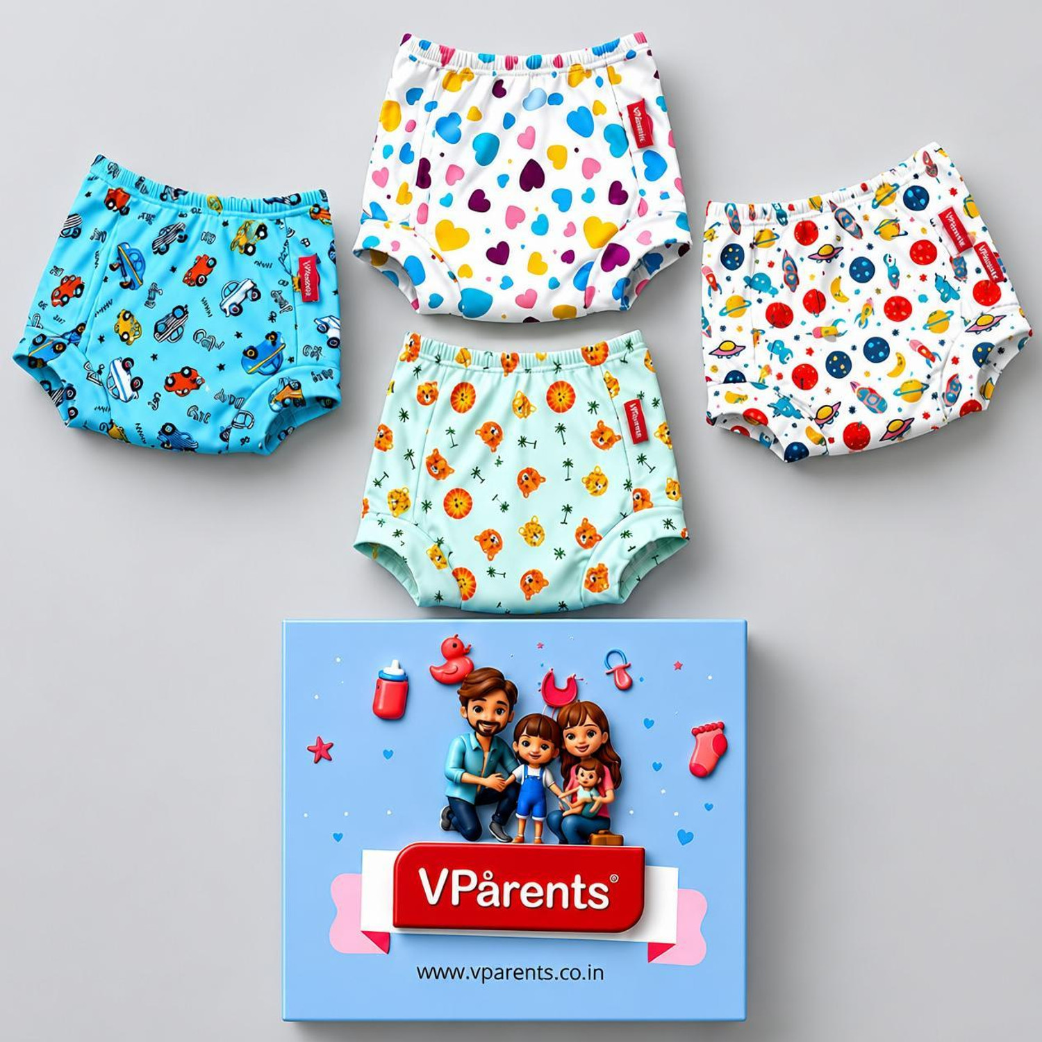 VParents Underwear for Baby 3Layer Padded PottyTraining Diaper Free Time