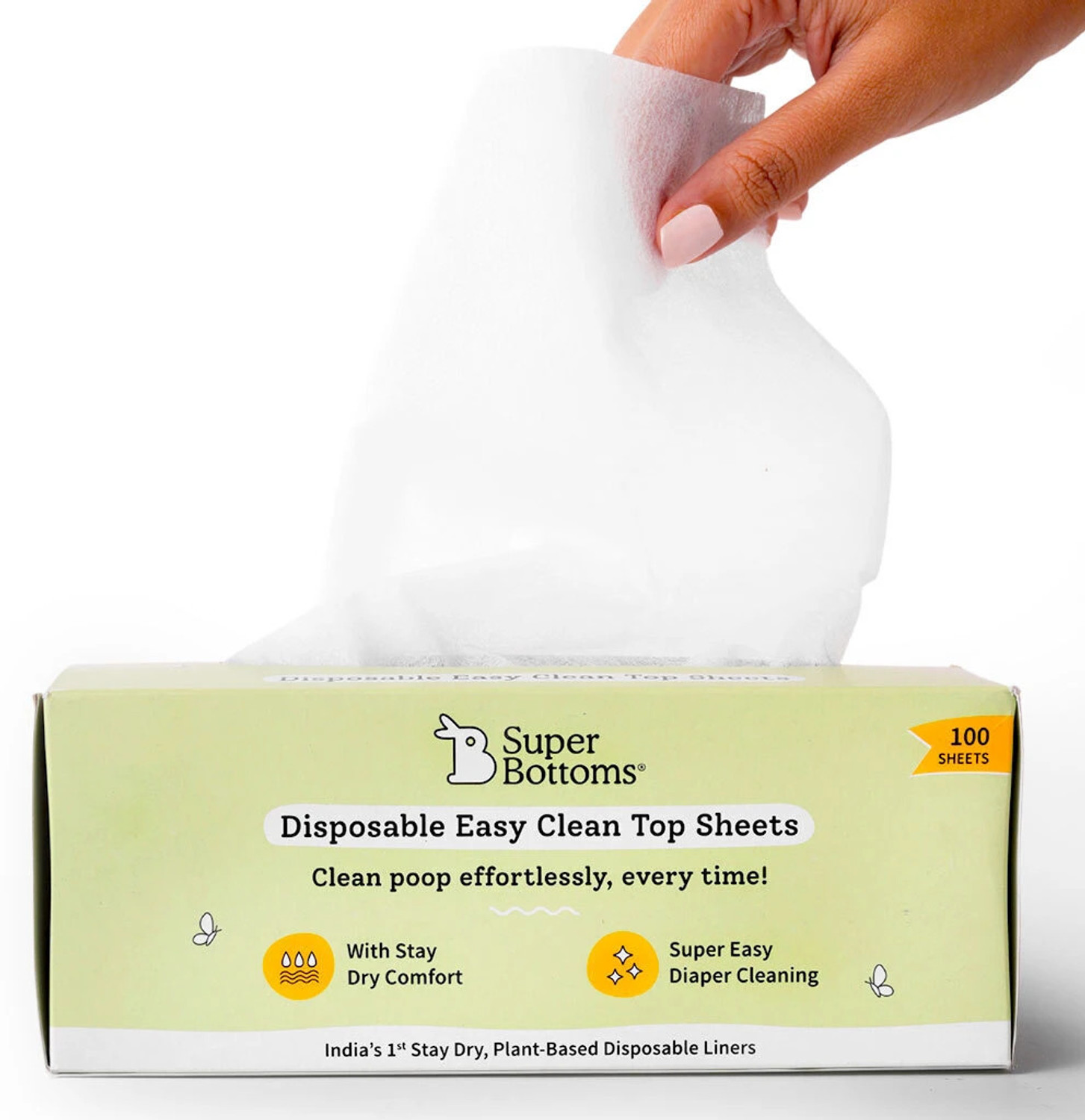 Image of Superbottoms Disposable Easy Clean Top Sheets, Diaper Liner, Toxin-Free, Biodegradable