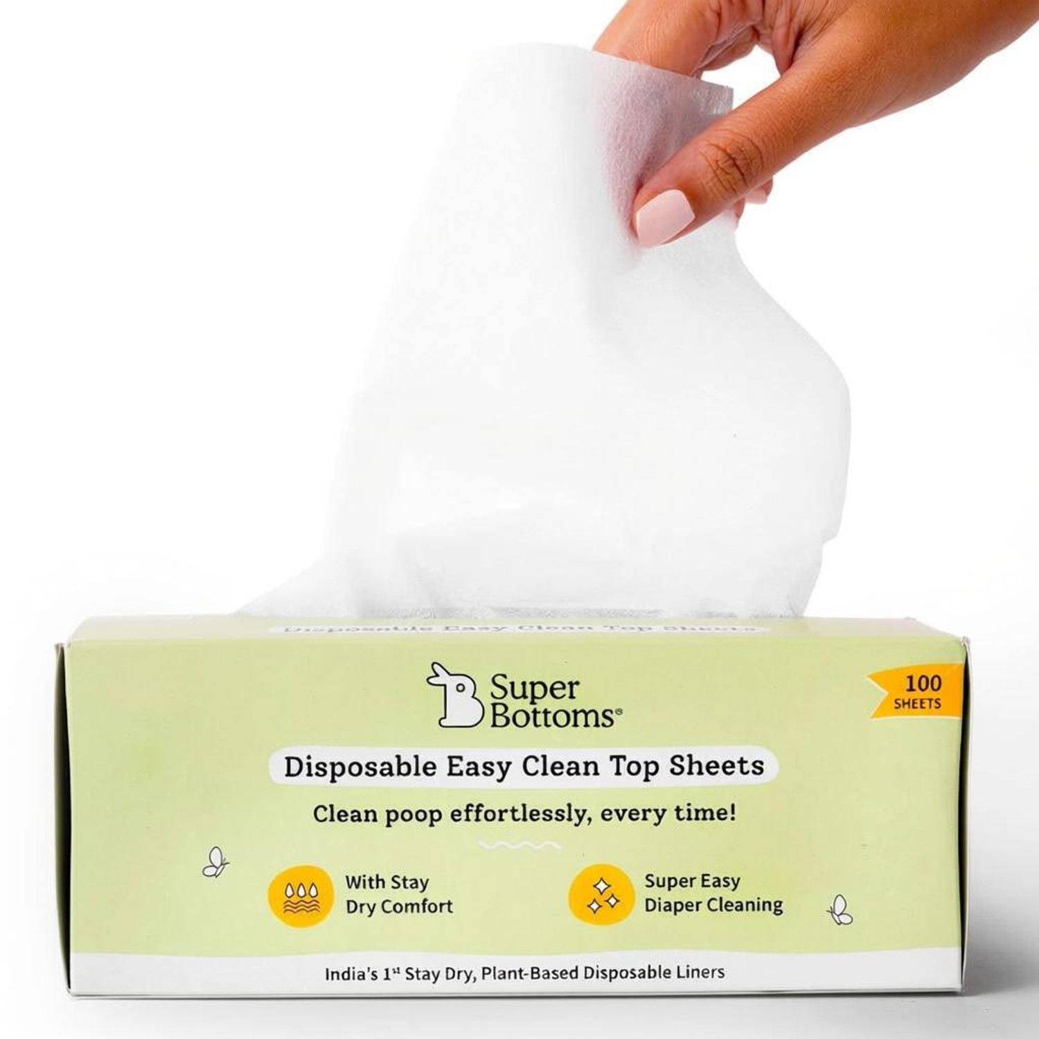 Image of Superbottoms Disposable Easy Clean Top Sheets, Diaper Liner, Toxin-Free, Biodegradable