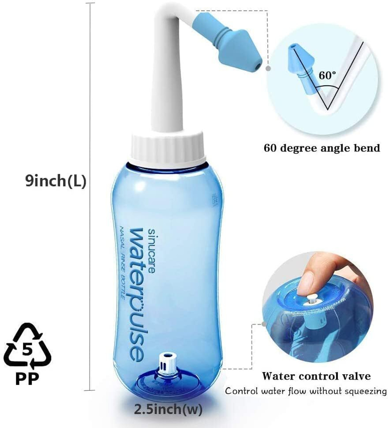 Image of KIZJORYA Nose wash Nose Cleaner Bottle for Adult, Kid, Saline Nasal Spray, Manual Nasal Aspirator