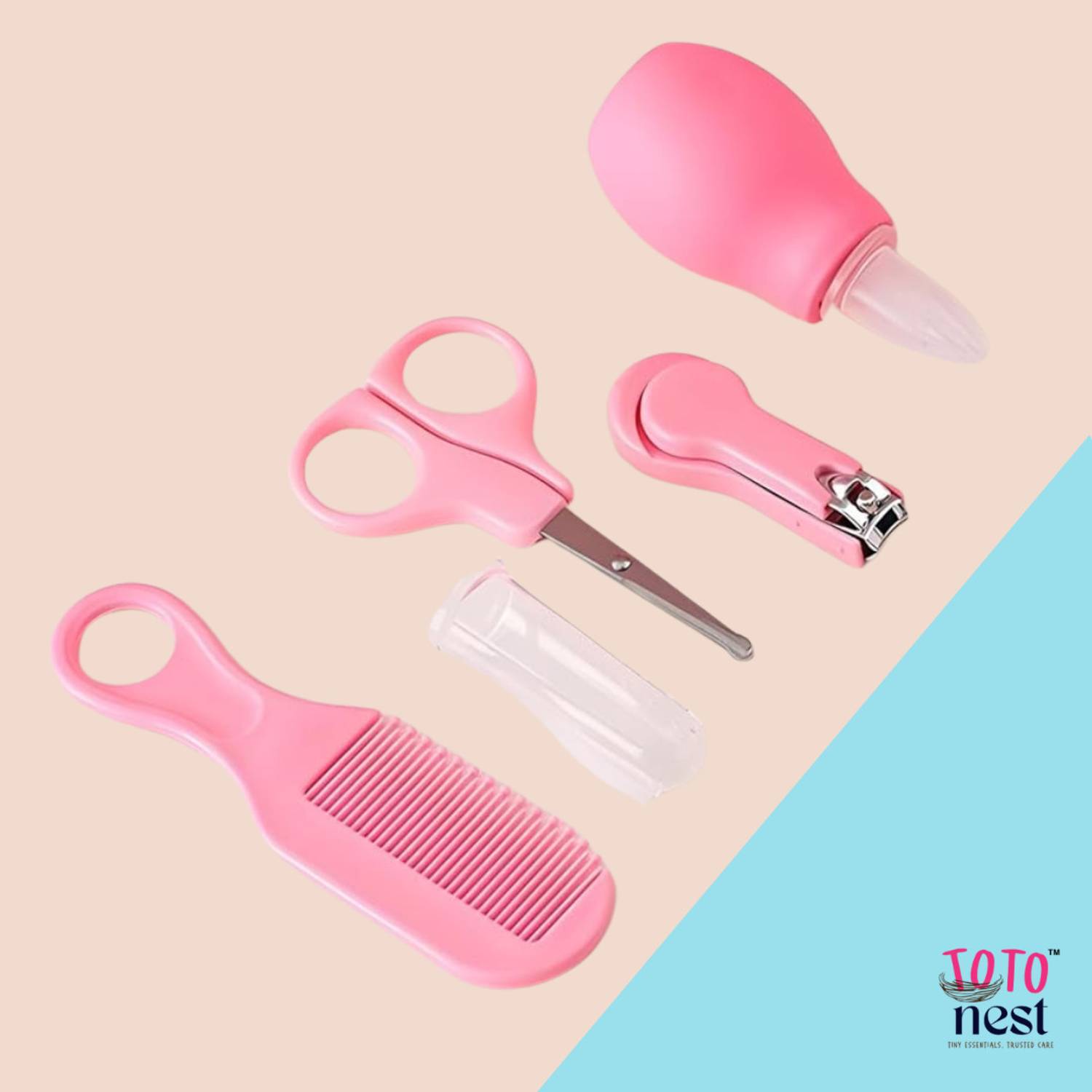 Toto Nest Baby Care Pro Kit 5 in 1 - Nail Clipper, Scissors, Comb