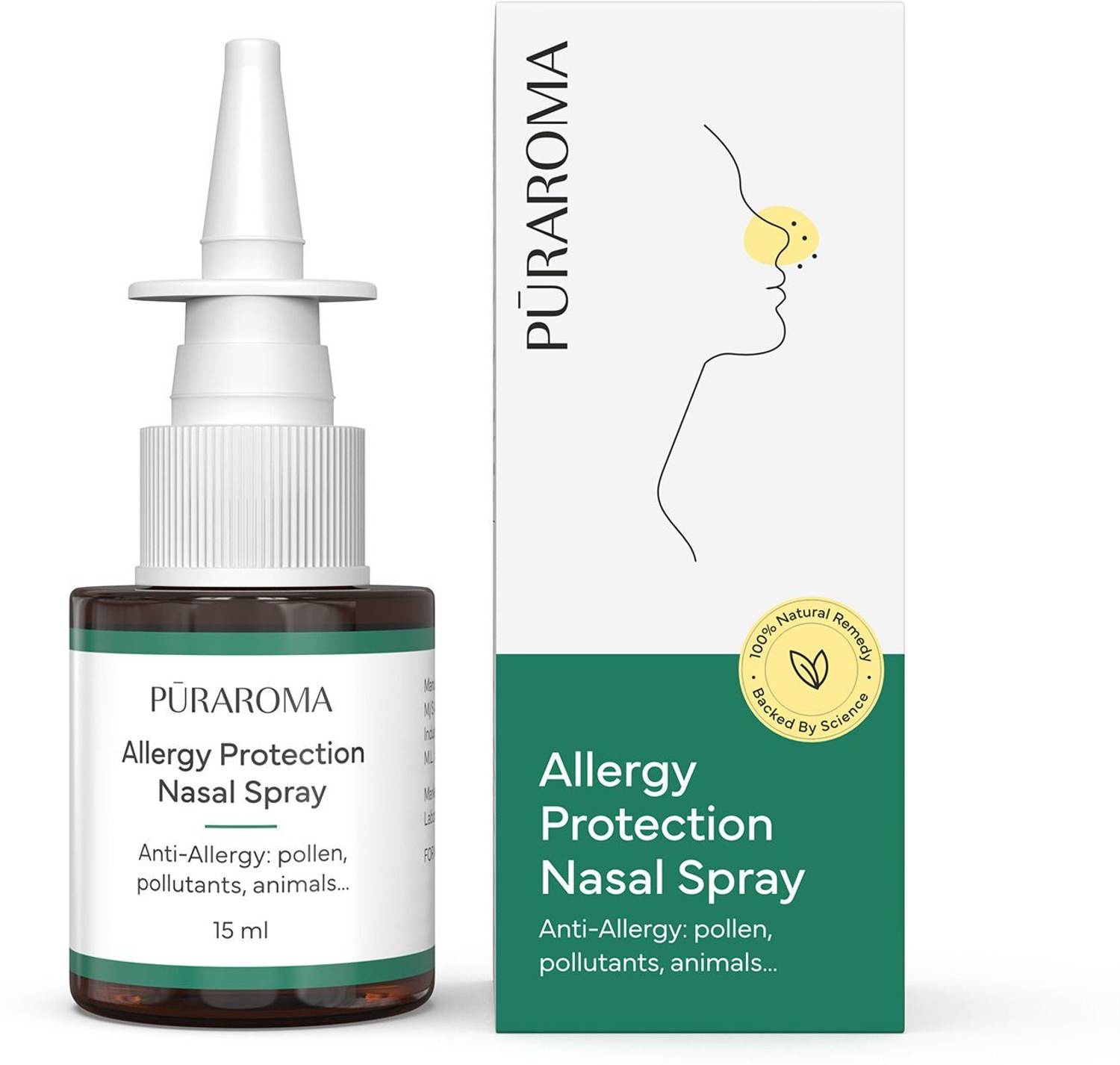 PuraromaAllergyProtectionNasalSpray|NaturalPollen&DustRelief,ManualNasalAspirator