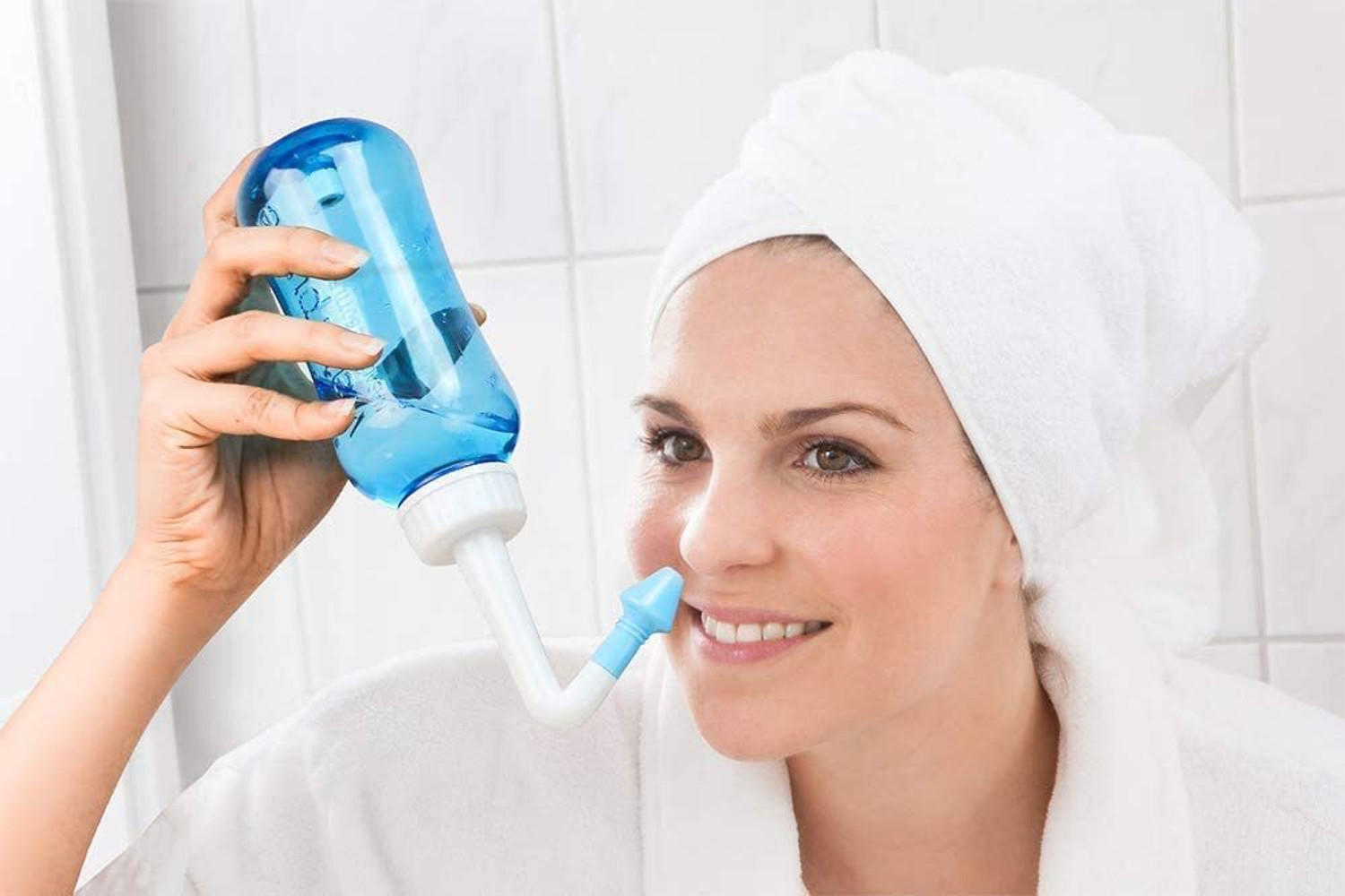 Image of HEZON Neti Pot Sinus Rinse Bottle Nasal Wash Bottle Manual Nasal Aspirator