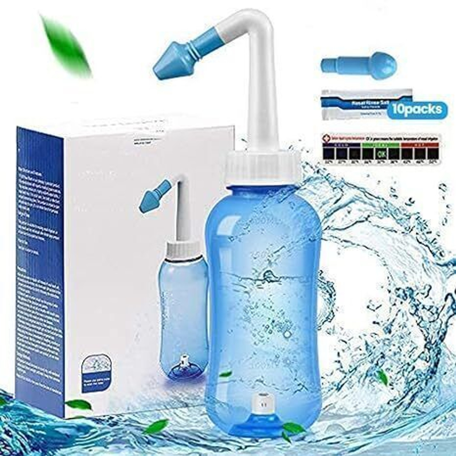 Image of Dykidrah Neti Pots for Sinus Rinse Bottle Nose Wash Manual Nasal Aspirator