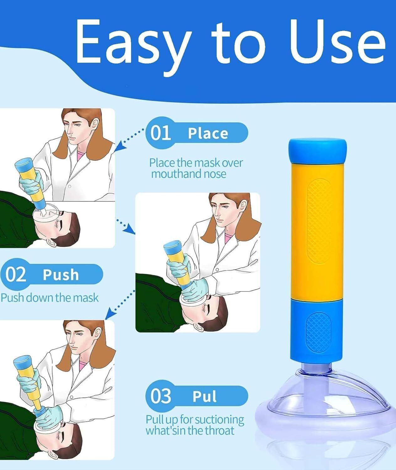 Image of MBVTREADS Anti Choking Device Choking Rescue Device for Kids and Adults Manual Nasal Aspirator