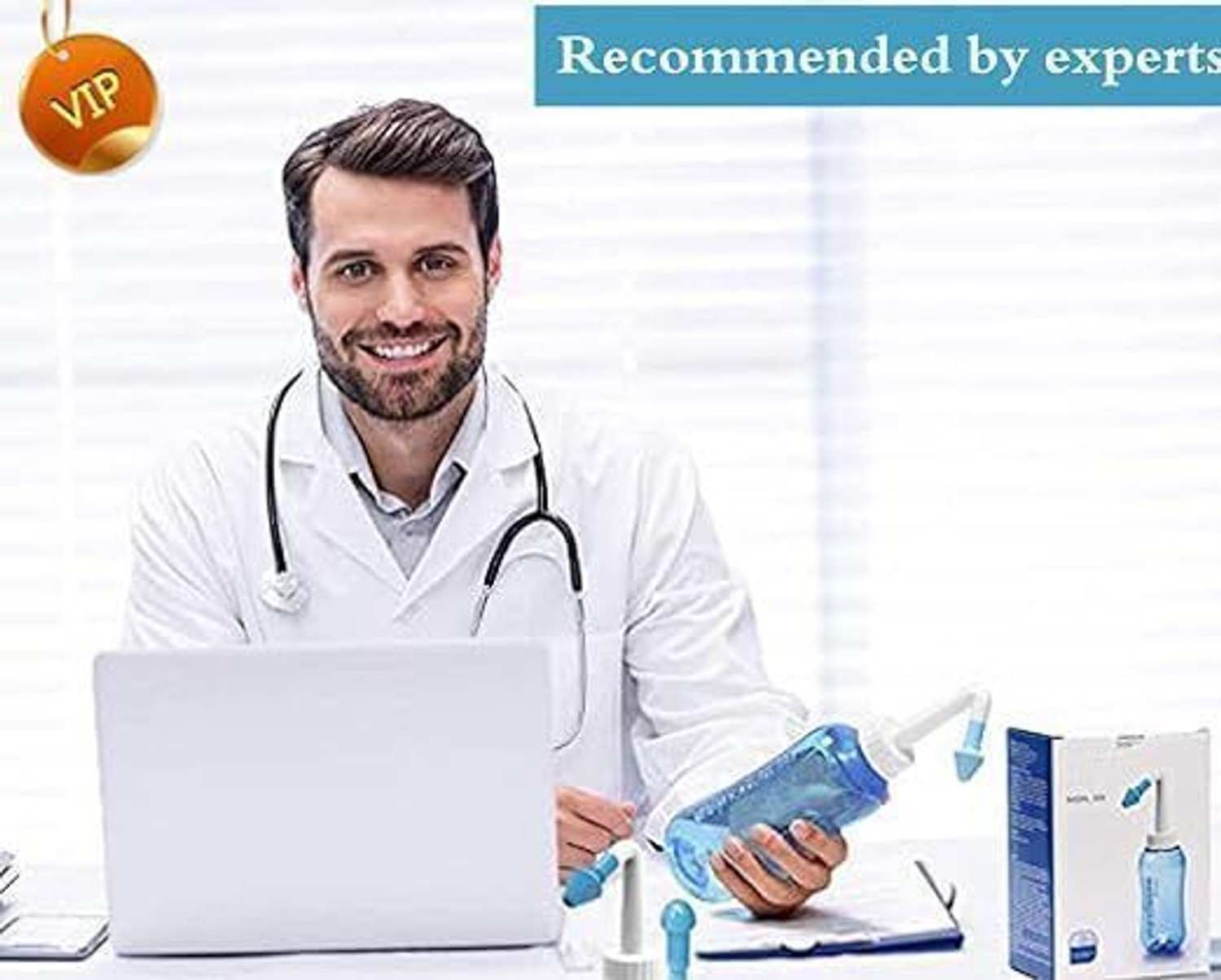 Image of Dykidrah Neti Pots for Sinus Rinse Bottle Nose Wash Manual Nasal Aspirator