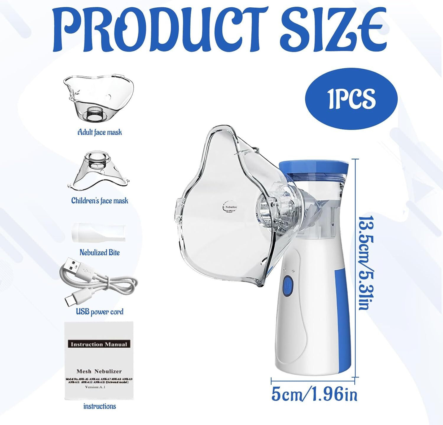 Image of KIAANENTERPRISES Handheld Mesh Nebulizer for Adults & Kids [Batteries are not included] Nebulizer
