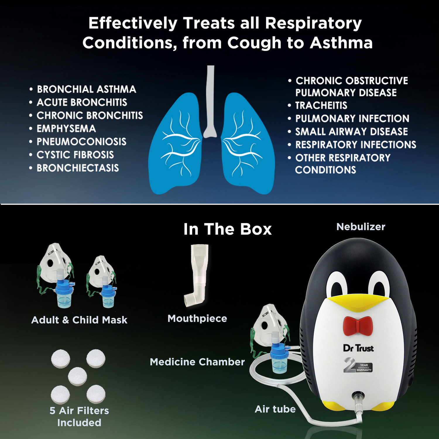 Image of Dr Trust Junior Compressor complete Kit with Mask Nebulizer