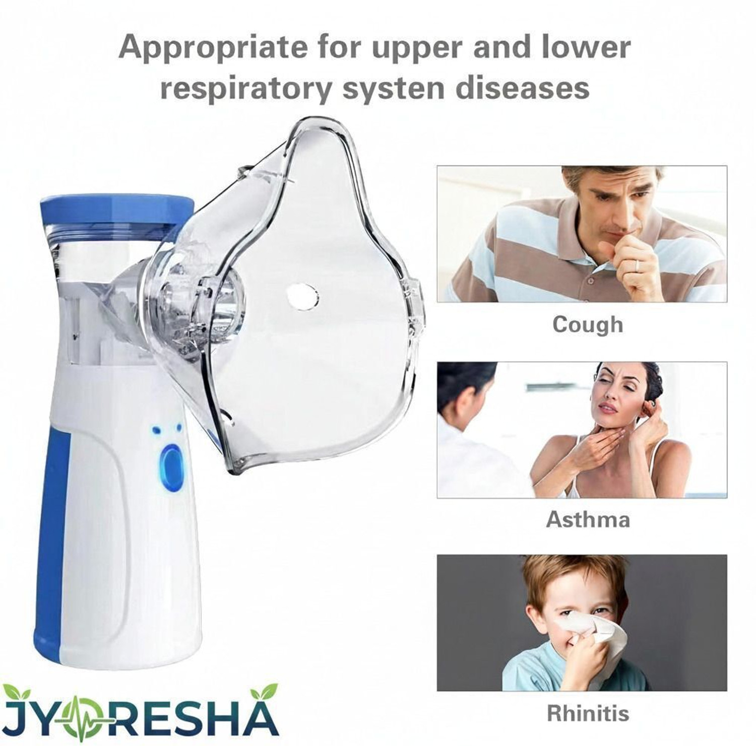 Image of JYORESHA Nebulizer Machine for Adults and Kids, Nebulizer for Baby, 2 Working Mode Nebulizer