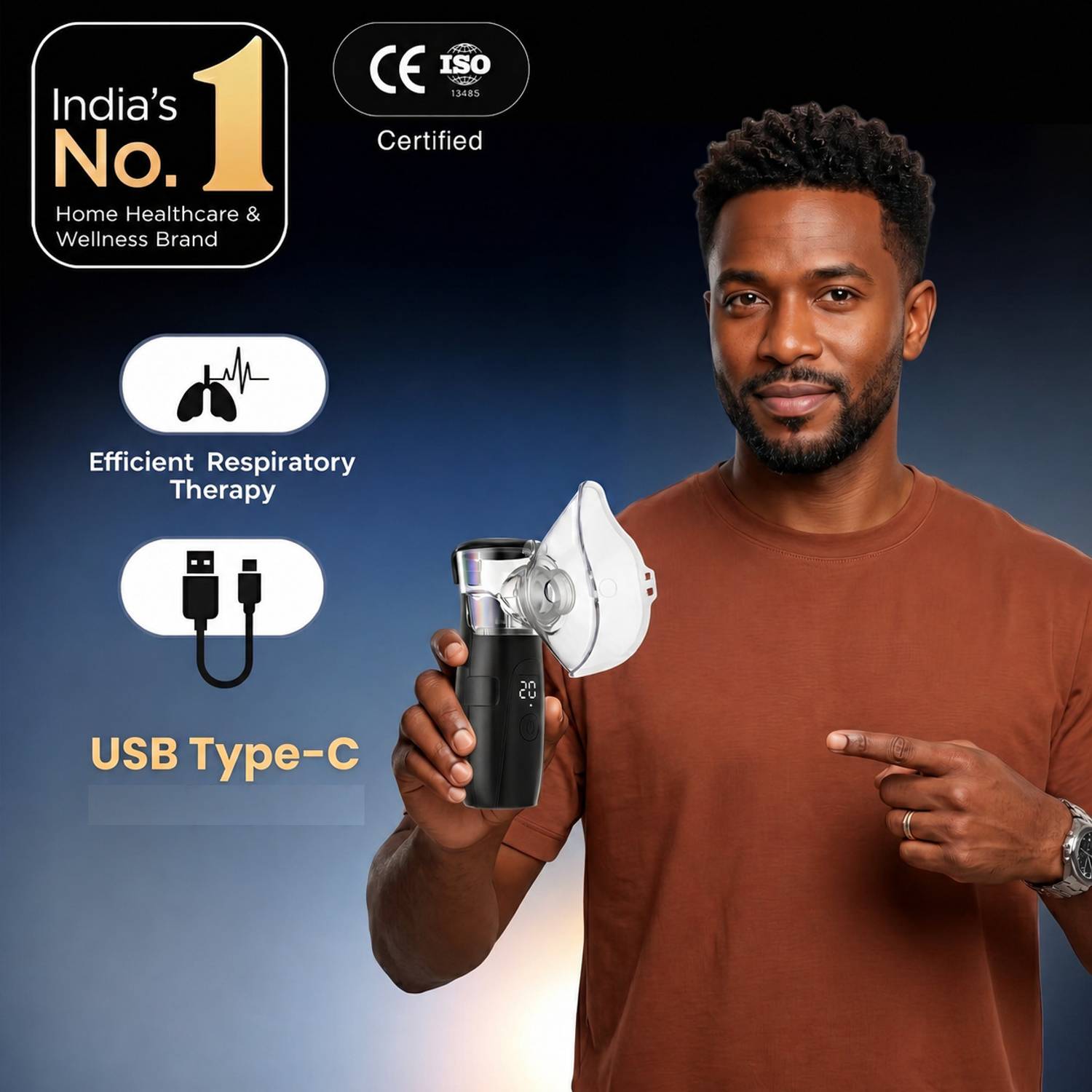 Accutrust Mesh Nebulizer Machine for Adults & Kids USB Type-C - Image 5