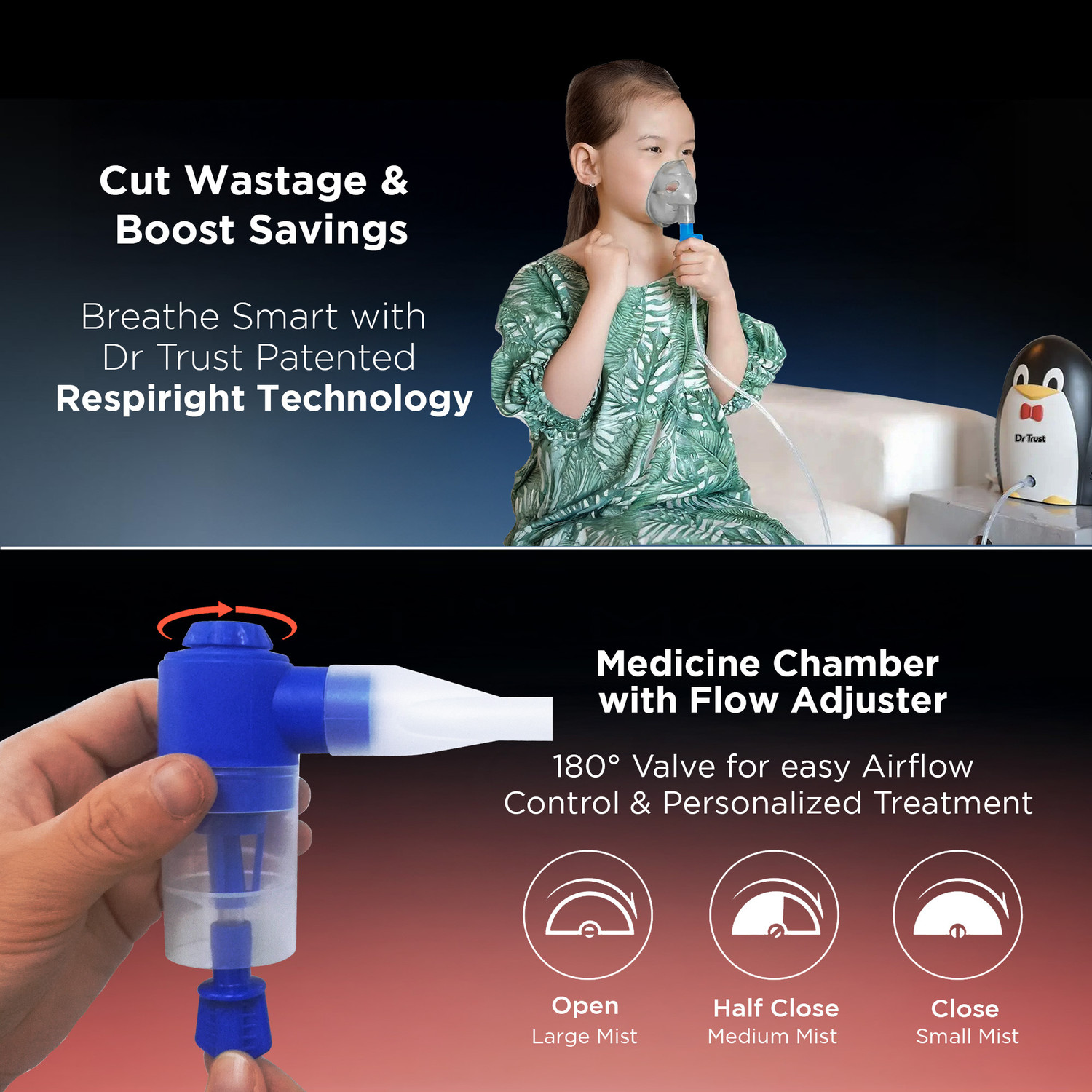Image of Dr Trust Junior Compressor complete Kit with Mask Nebulizer