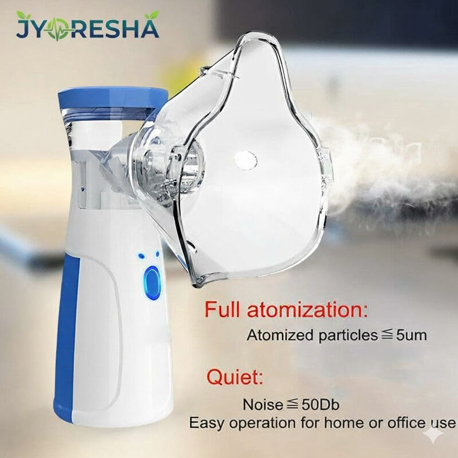 Image of JYORESHA Portable Mesh Nebulizer for Kids & Adults Compact, Quiet & Fast Nebulizer