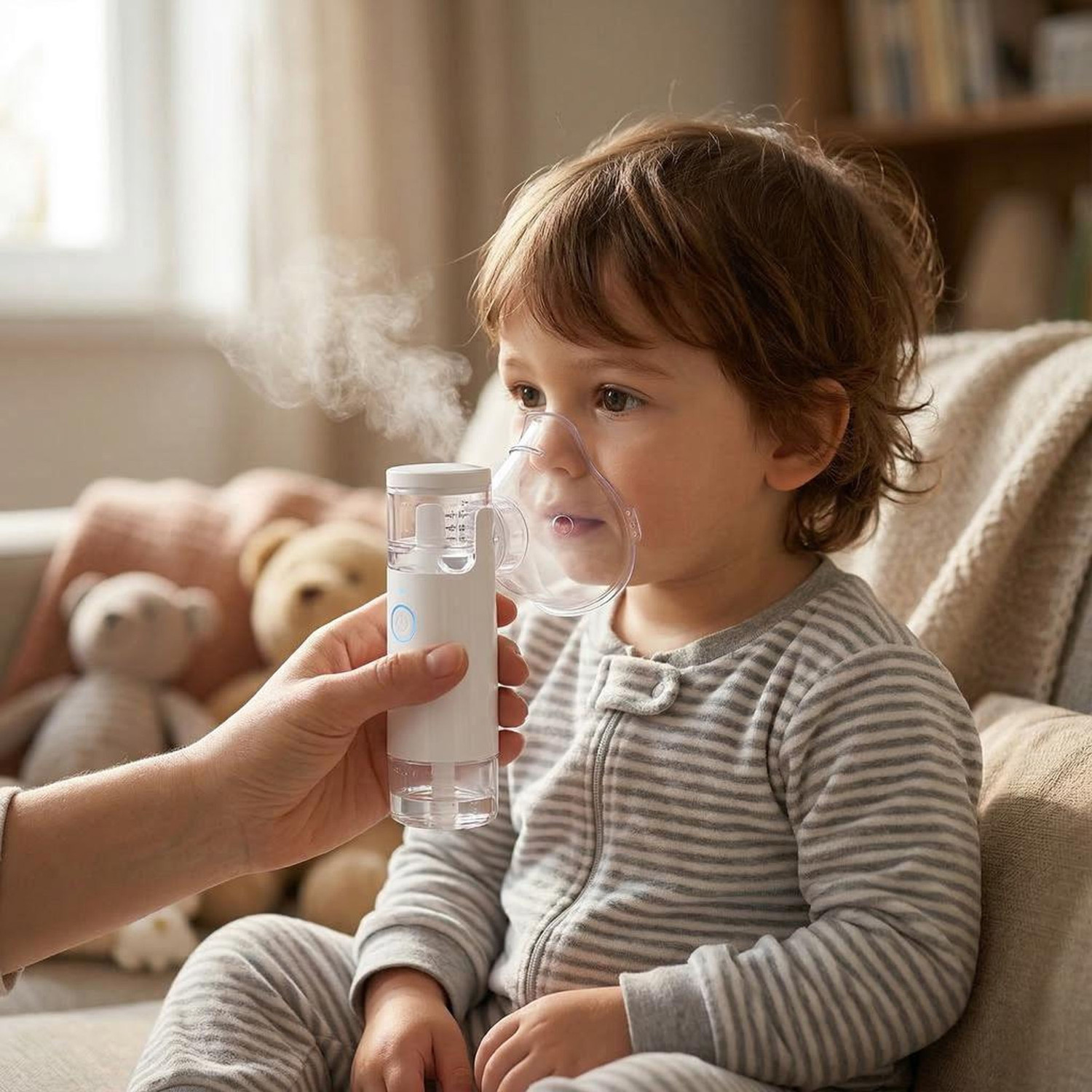 Image of Accutrust Portable Mesh Nebulizer Machine for Adults & Kids - USB Rechargeable Nebulizer