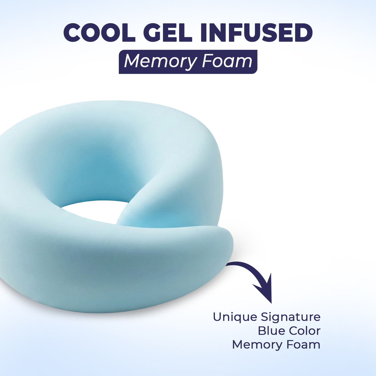 Image of Billebon Gel Infused Travel Neck Pillow with Adjustable Snap Button for Travelling Neck Pillow & Eye Shade
