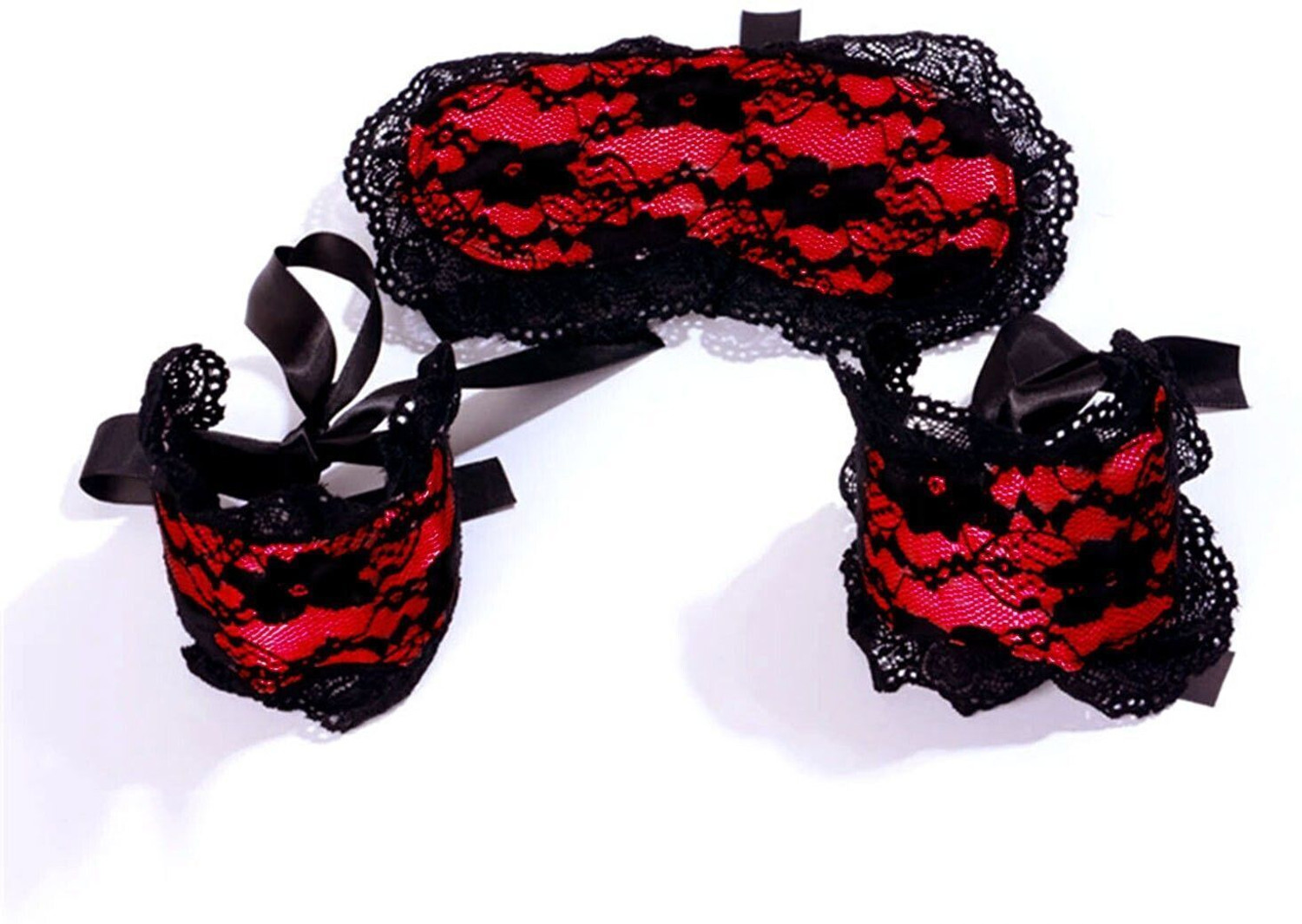 Image of Exciting Lives Exotic Blindfold And Handcuffs Set /Blindfold Eye Shade