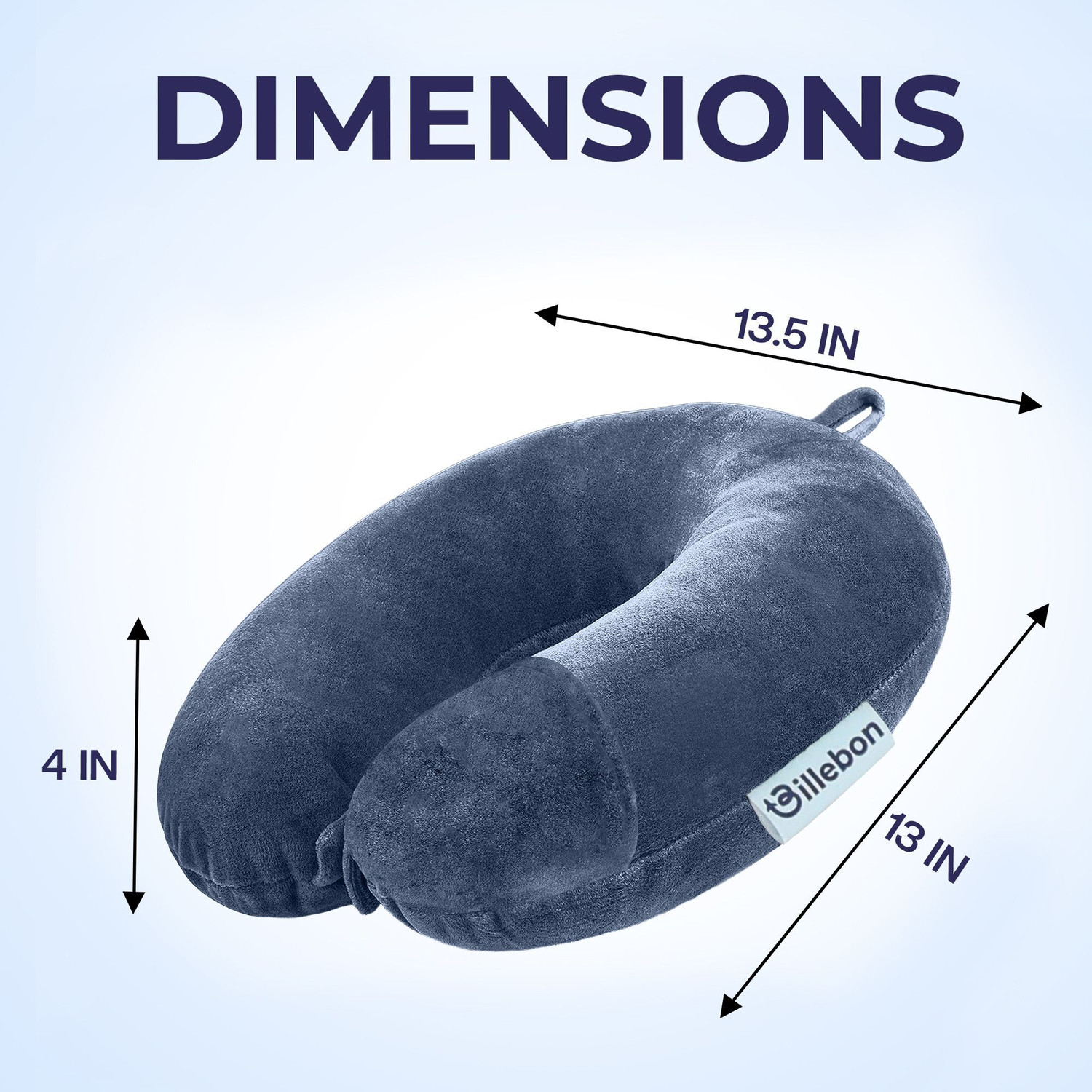Image of Billebon Premium Fiber Travel Adjustable 360 Degree Support Headrest Airplane Neck Pillow & Eye Shade