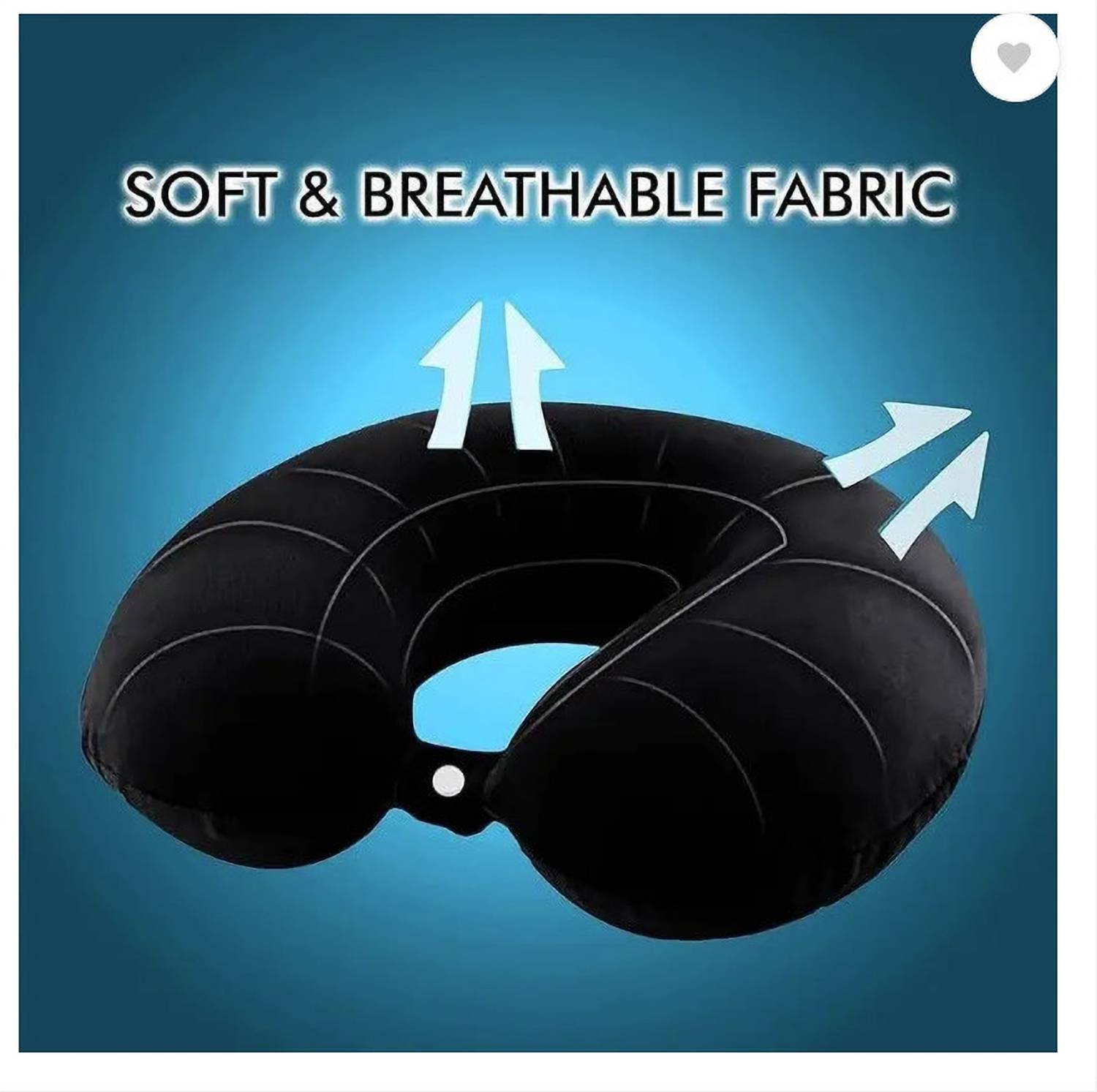 त्यागीकलेक्शन U Shape Neck Pillow with Eye Mask (Black) - Image 3