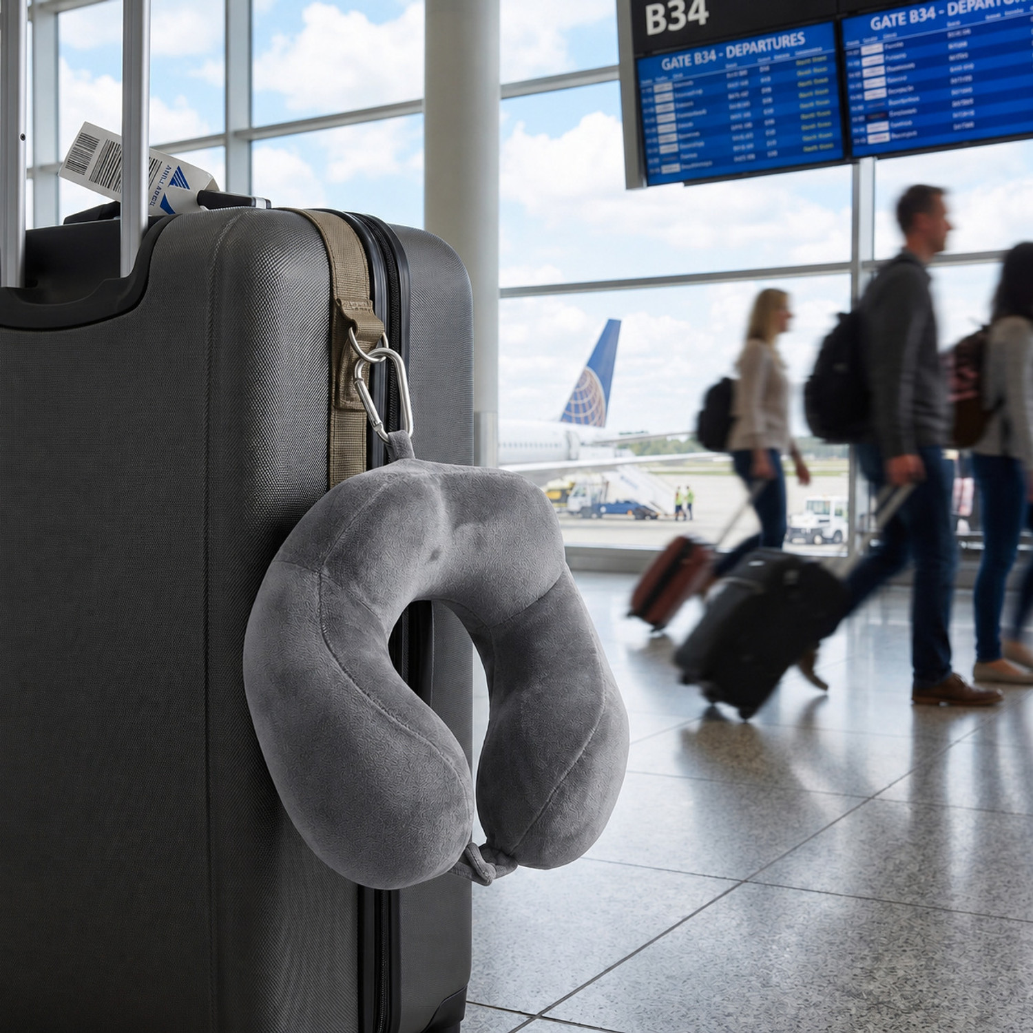 Image of Vibento 360 Neck Support Travel Pillow for Flight, Car & Office Comfort Neck Pillow & Eye Shade