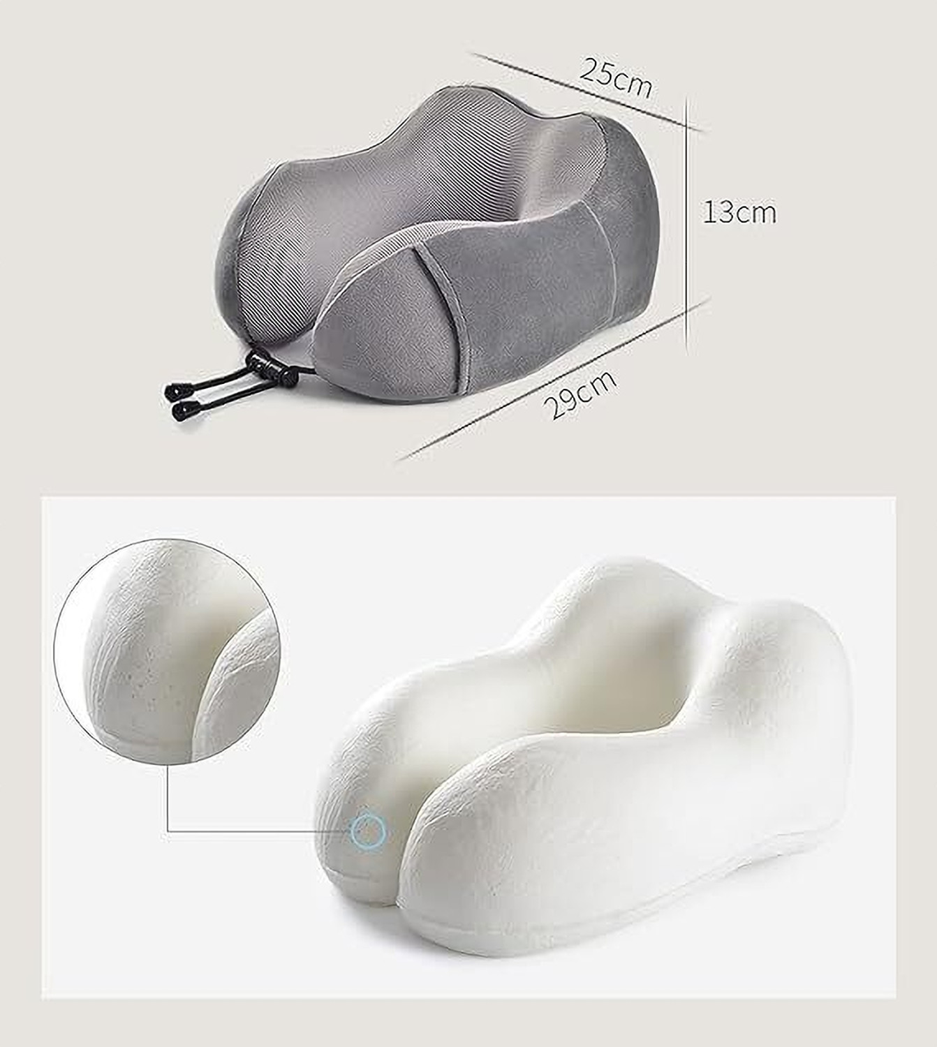 Image of Wolpin Travel Neck Pillow Memory Foam Rest Cushion Support for Travel Neck Pillow