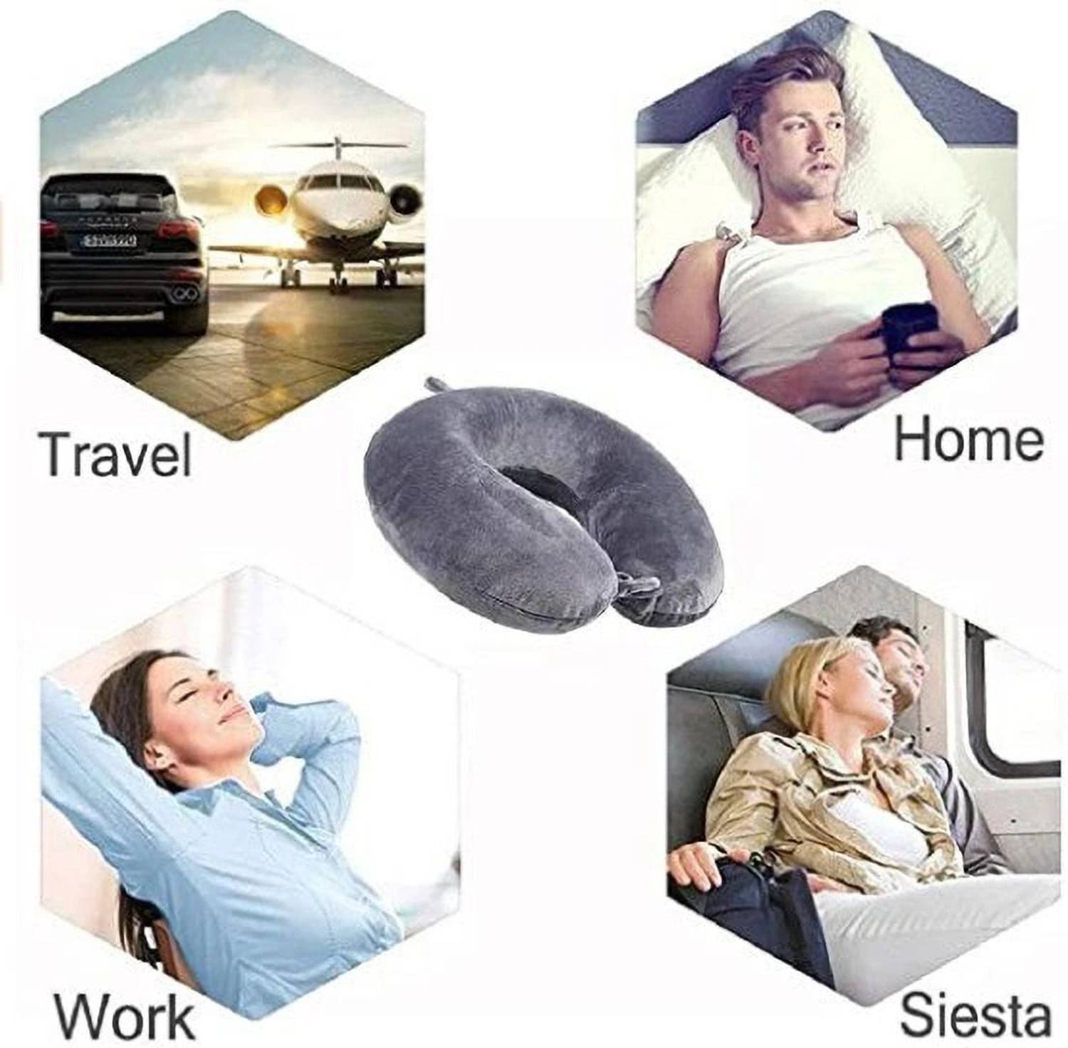 Zenenx Neck Travel Pillow, U-Shaped, Grey - Image 5