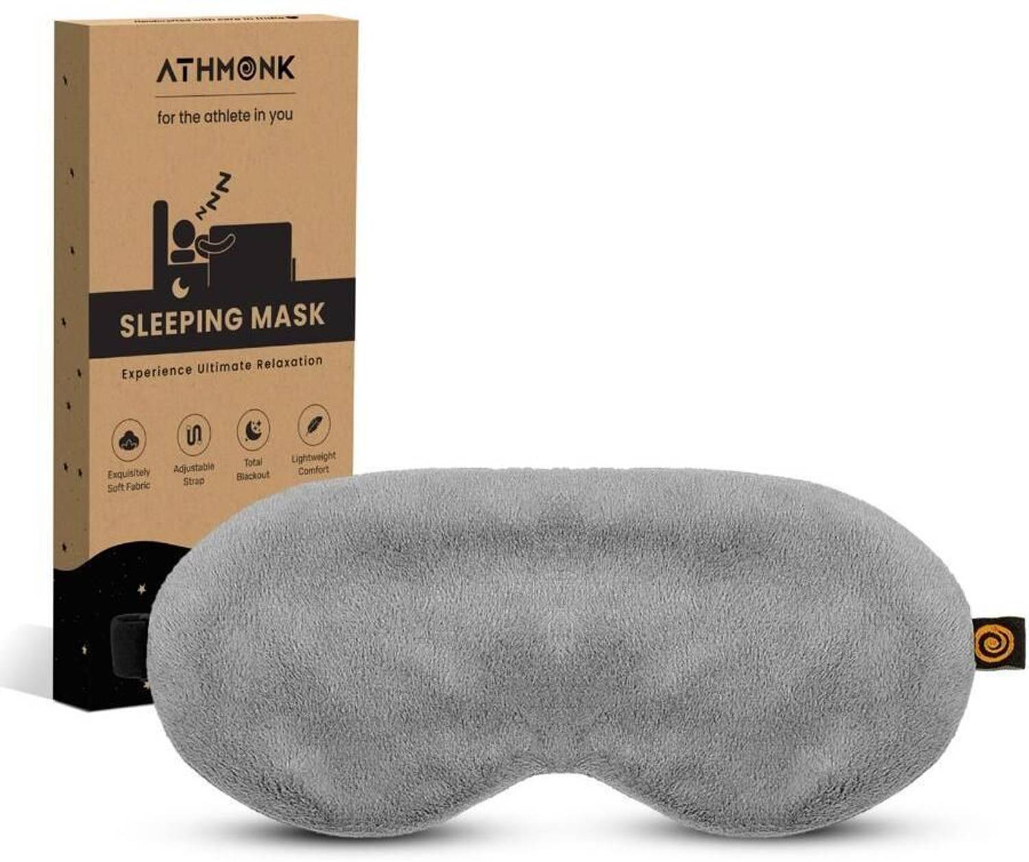Athmonk Extra-Wide Eye Mask For Sleeping For Men & Women With Velcro Strap Eye Shade