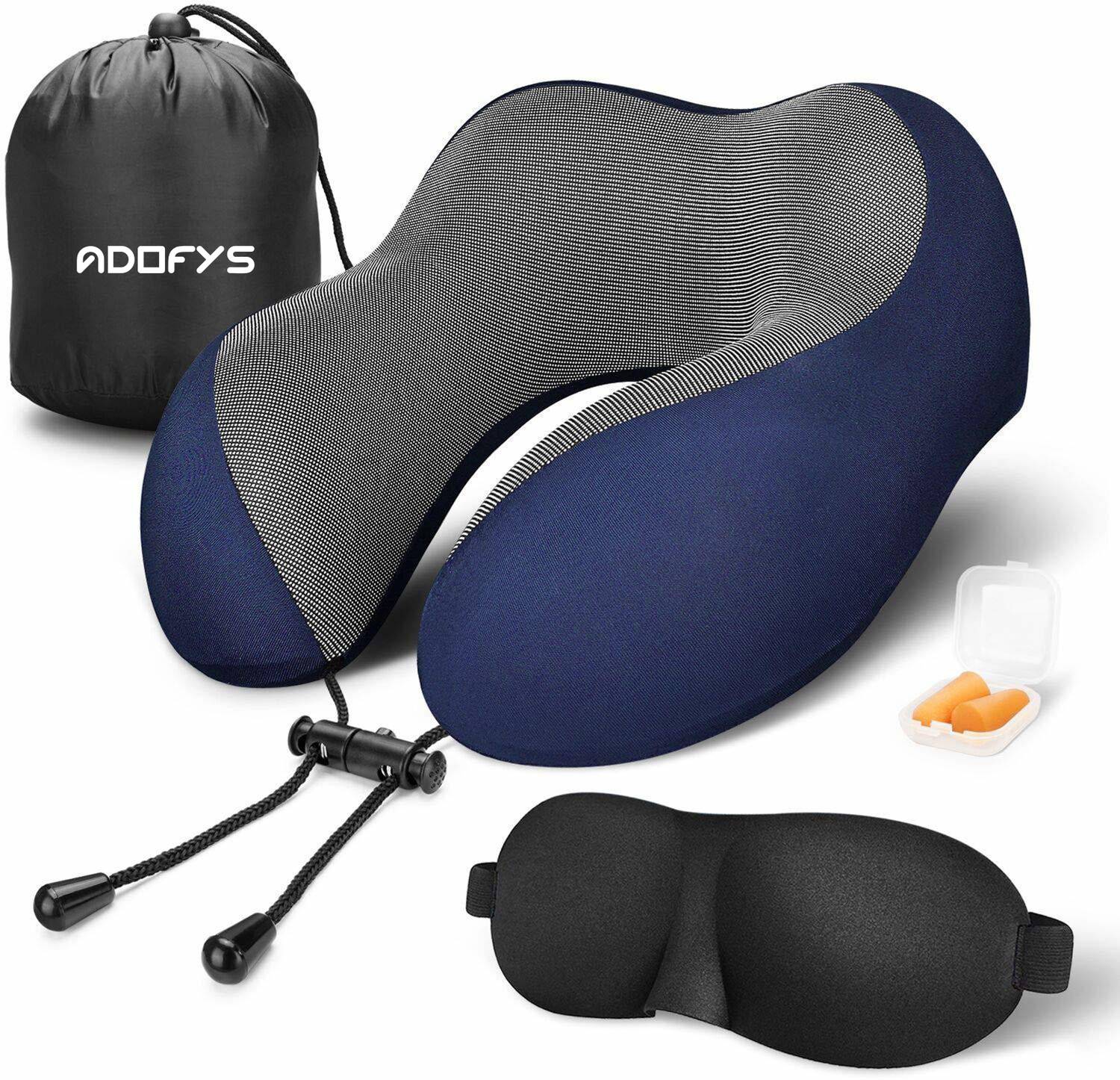 Adofys Blue Memory Foam Neck Pillow - Image 1