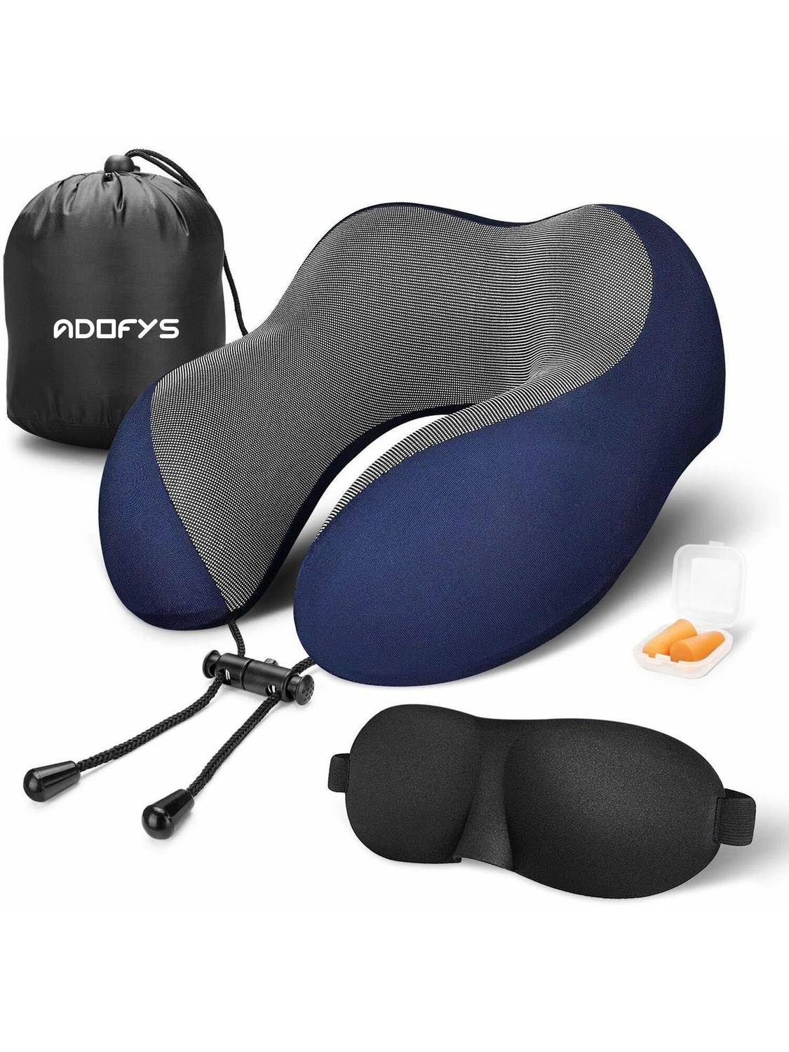 Adofys Travel Blue Massage Tranquility Ergonomic Memory Foam Neck Pillow (Blue) Neck Pillow