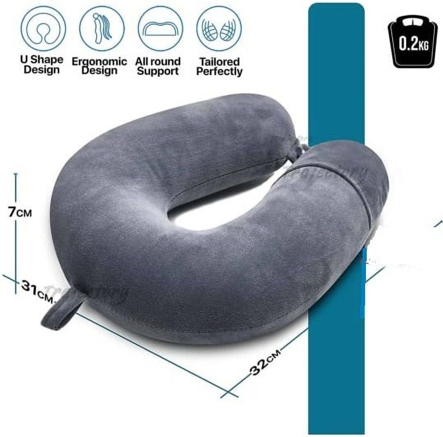 tyagicollections U Shape Travel Neck Pillow & Eye Shade - Image 3