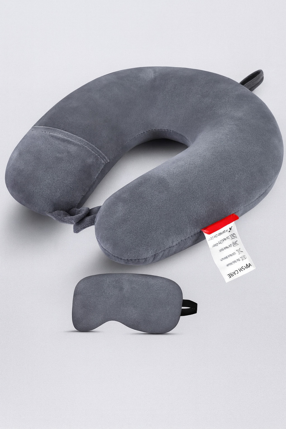 Image of o&t U-Shape Black Neck Pillow travelling headrest Neck Pillow & Eye Shade Neck Pillow & Eye Shade