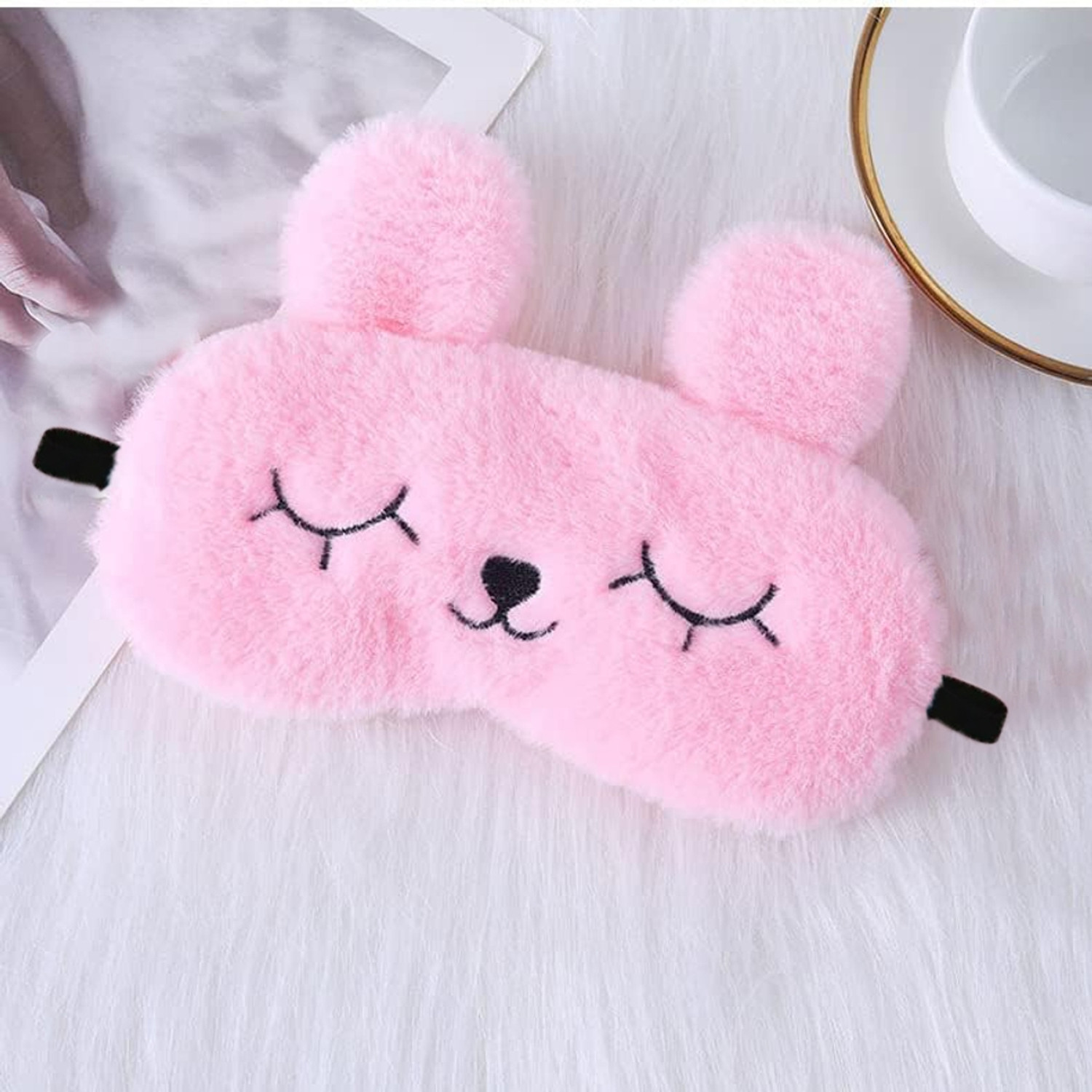 Image of Varnar Fur Super Soft Cute Cartoon Sleeping Eye Mask - Fur Cute Eye Mask-218-210
