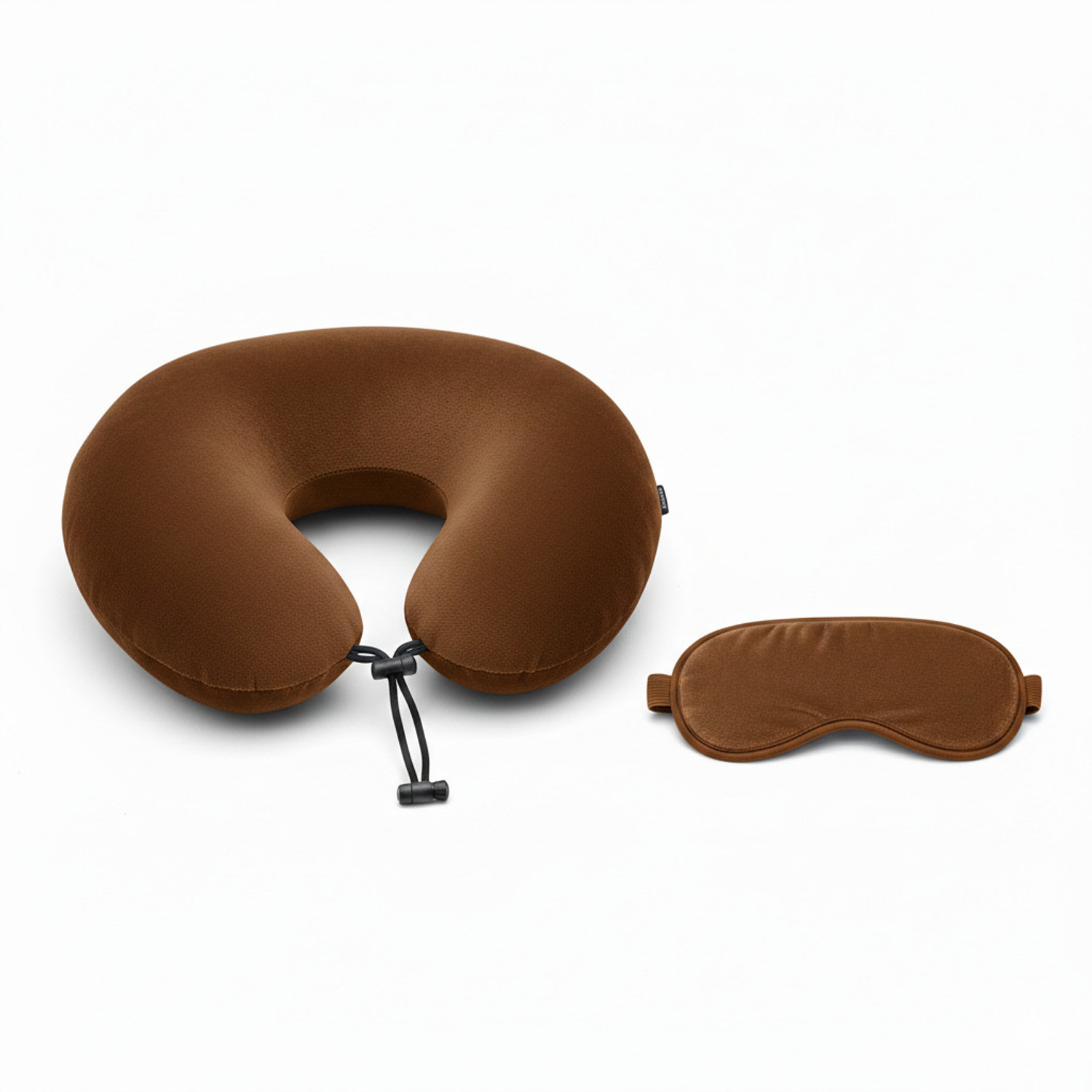 Image of softvibes creations Fiber Filled U Shape Pillow | Soft Comfortable Head & Neck Support(brown) Neck Pillow & Eye Shade