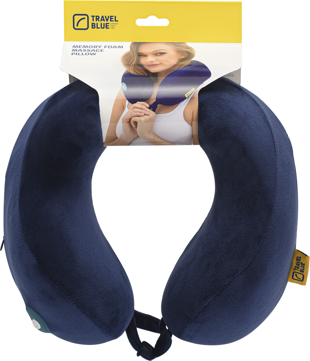 Image of TRAVEL BLUE Memory Foam - Luxury Neck Pillow with Massage Function for Comfort Neck Pillow