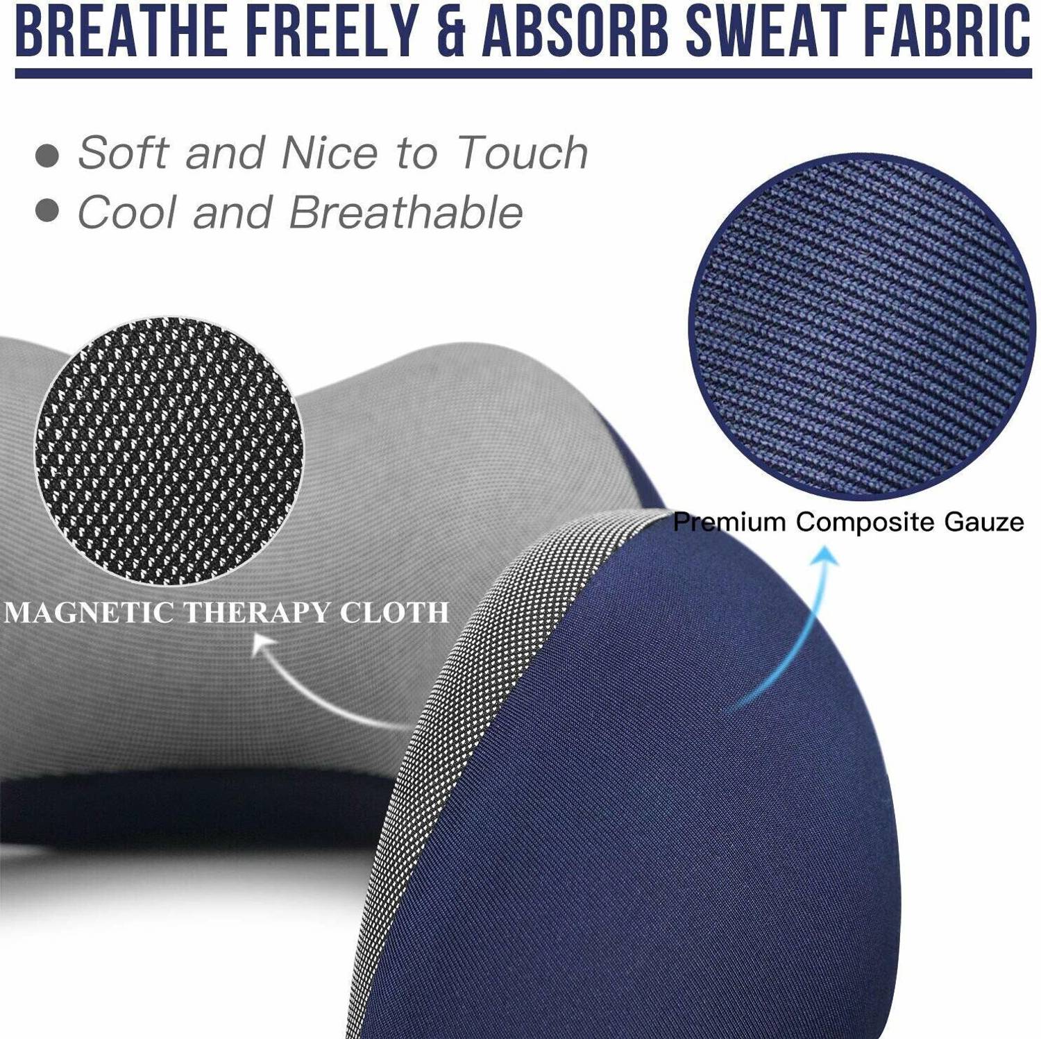 Adofys Blue Memory Foam Neck Pillow - Image 3